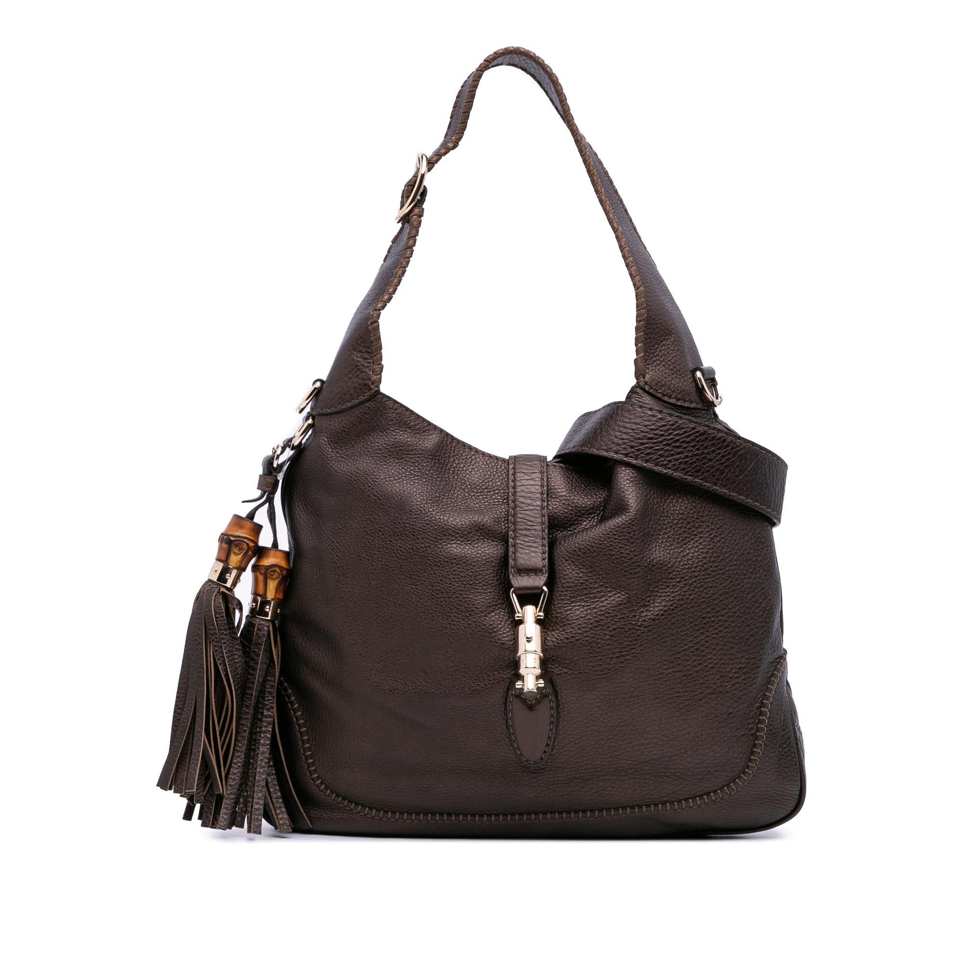 Gucci New Jackie Calf Calfskin Brown Medium Satchel Bag Satchel 3