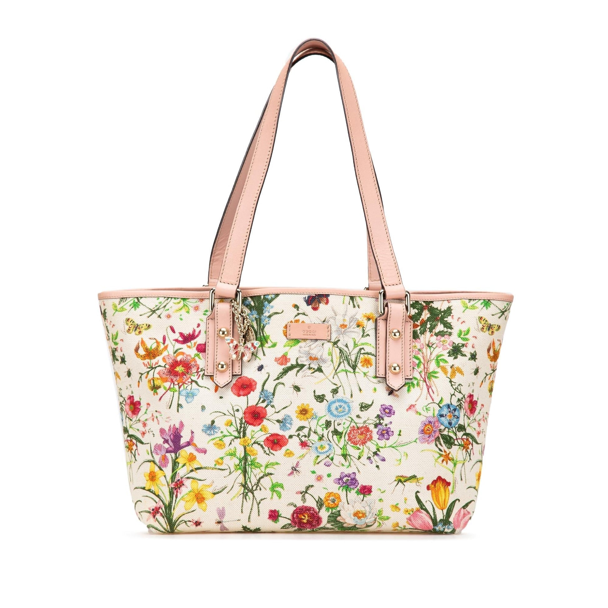 Gucci Flora Jolicoeur Canvas White Medium Tote Bag