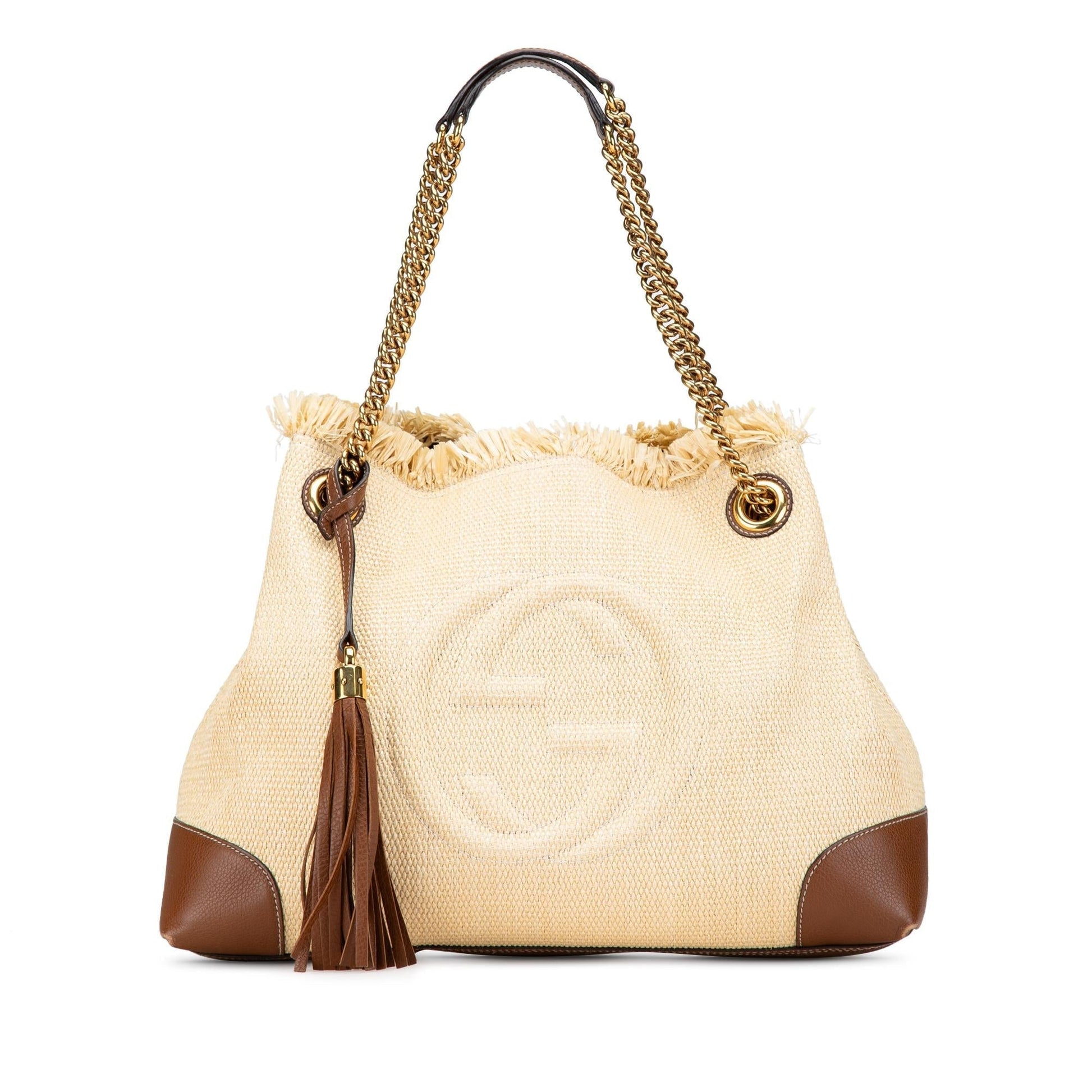 Gucci Soho SHG-jgKA4a Canvas White Medium Chain Tote Bag