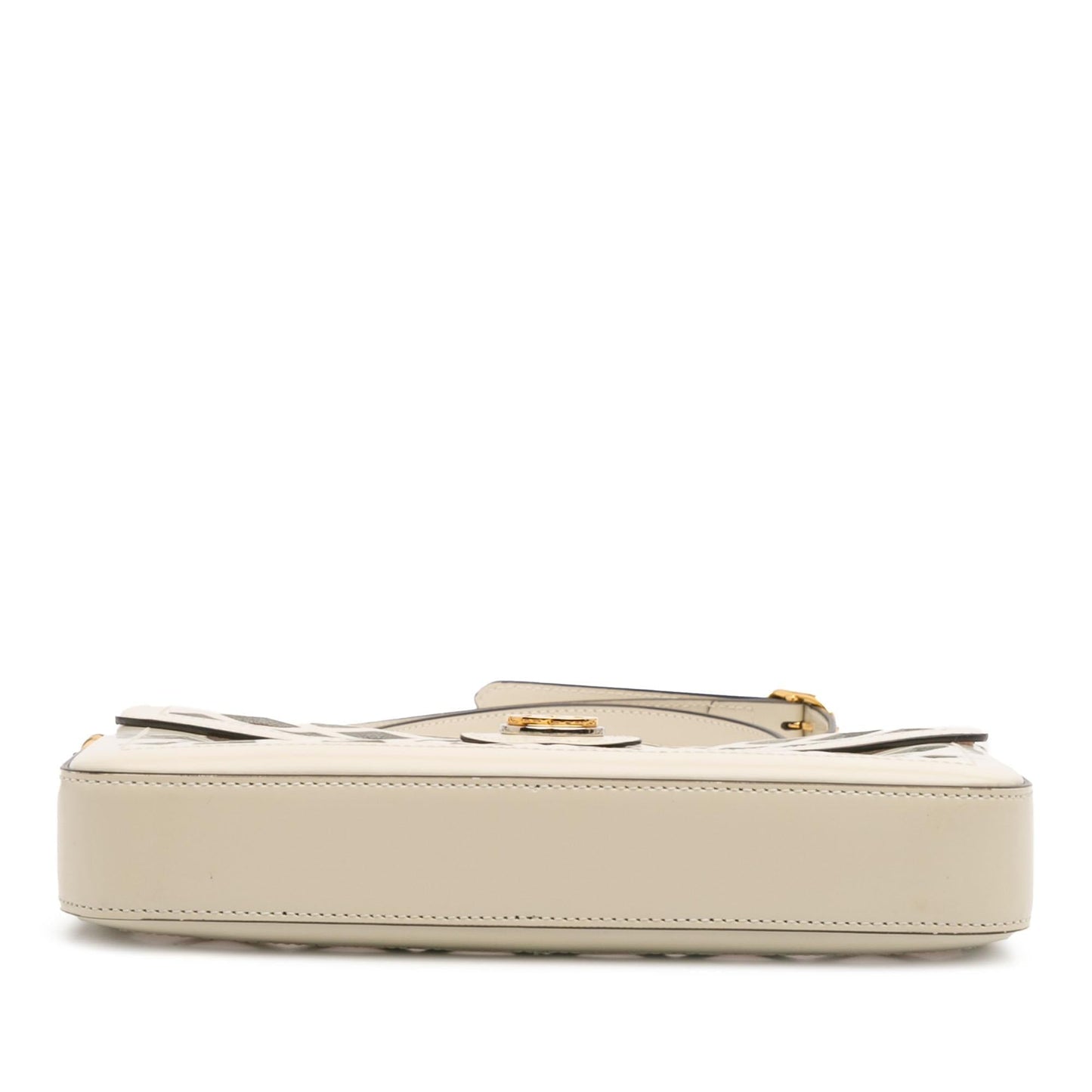 Gucci Cutout Flora Traforata Leather Canvas Medium Flap Crossbody Bag