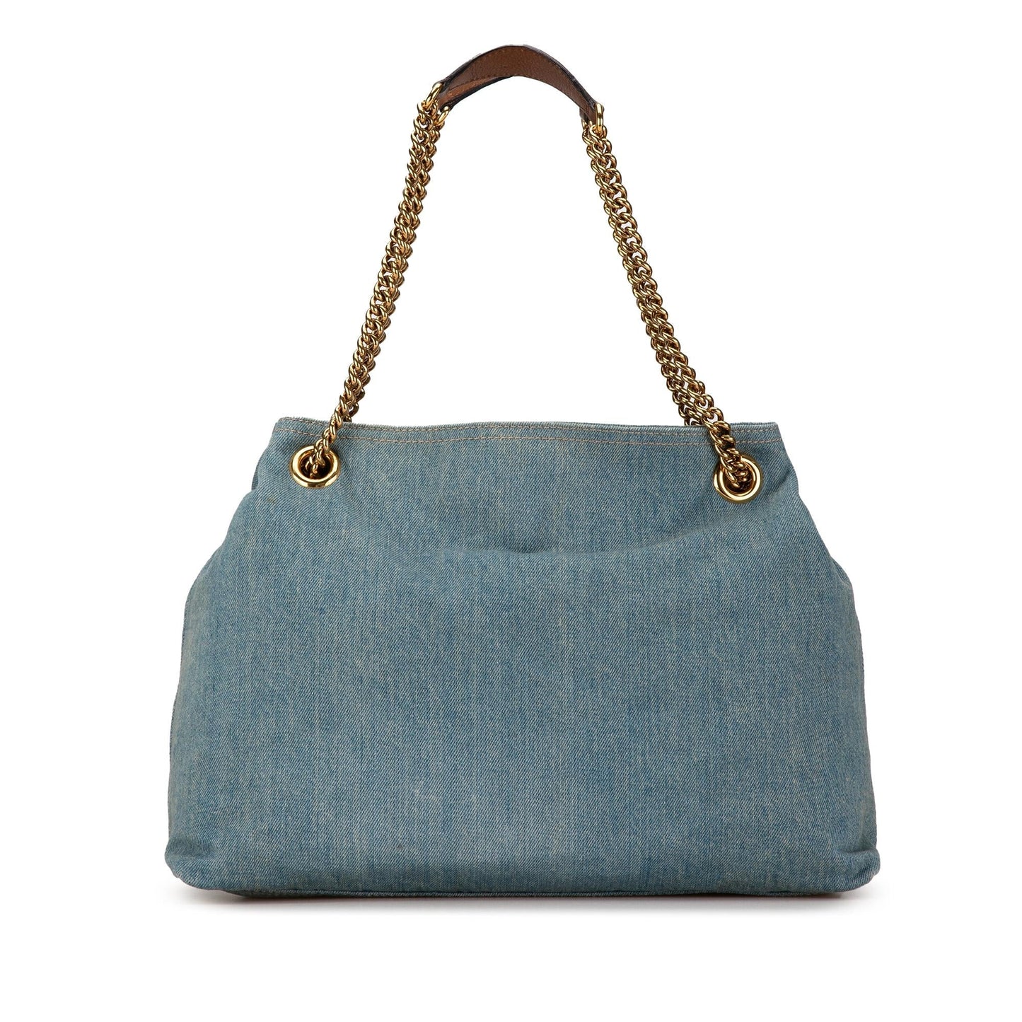 Gucci Soho Chain SHG-DkVIUR Denim Calf Brown Blue Tote Bag