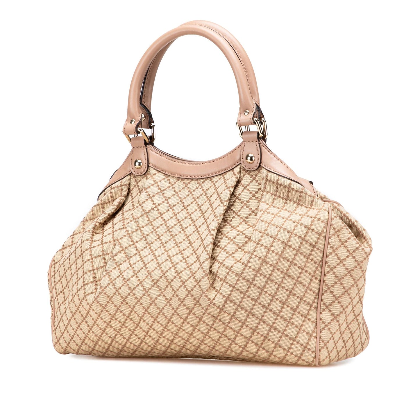 Gucci Diamante Sukey Canvas Calf Brown Medium Tote Bag