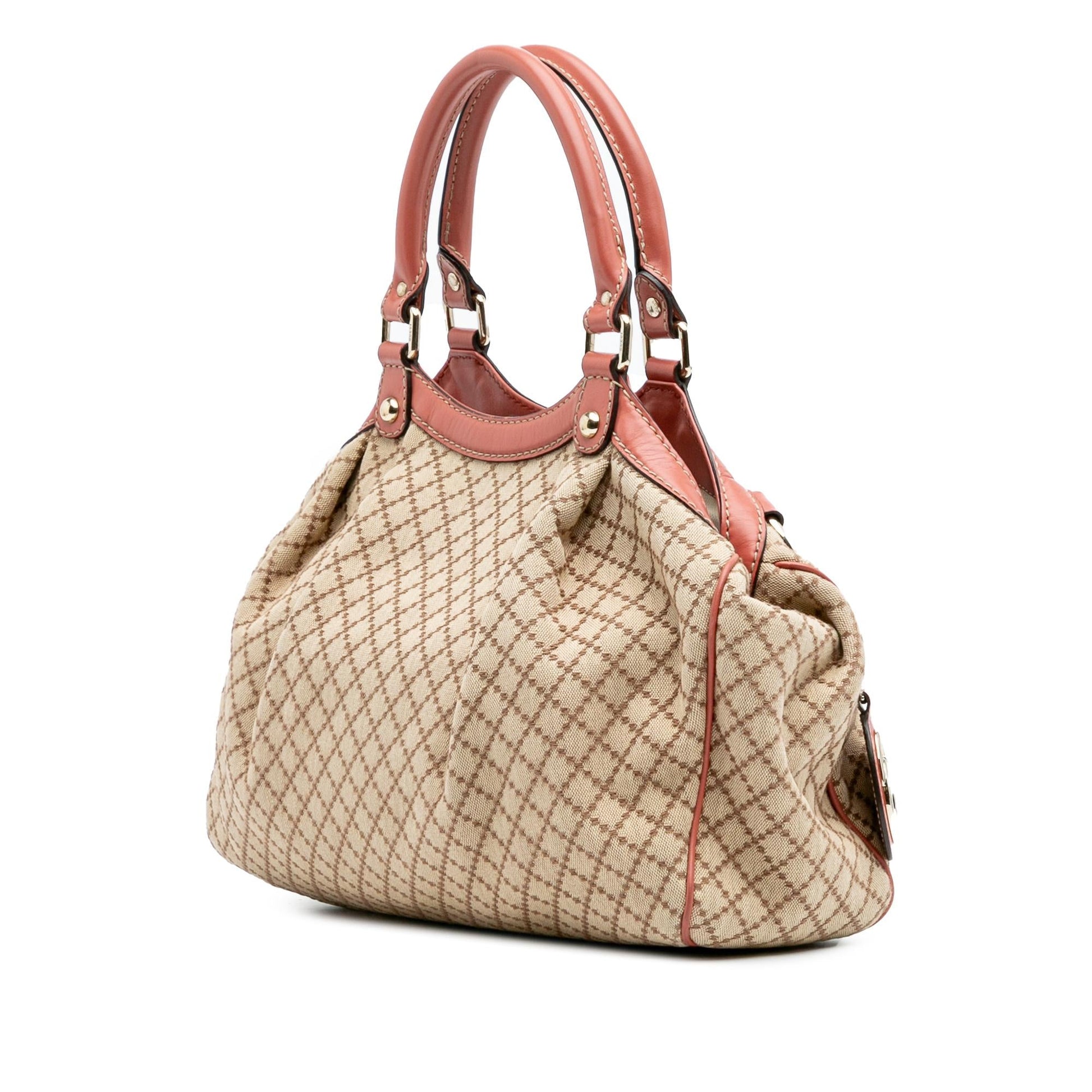 Gucci Diamante Sukey Canvas Calf Brown Medium Tote Bag Tote 3