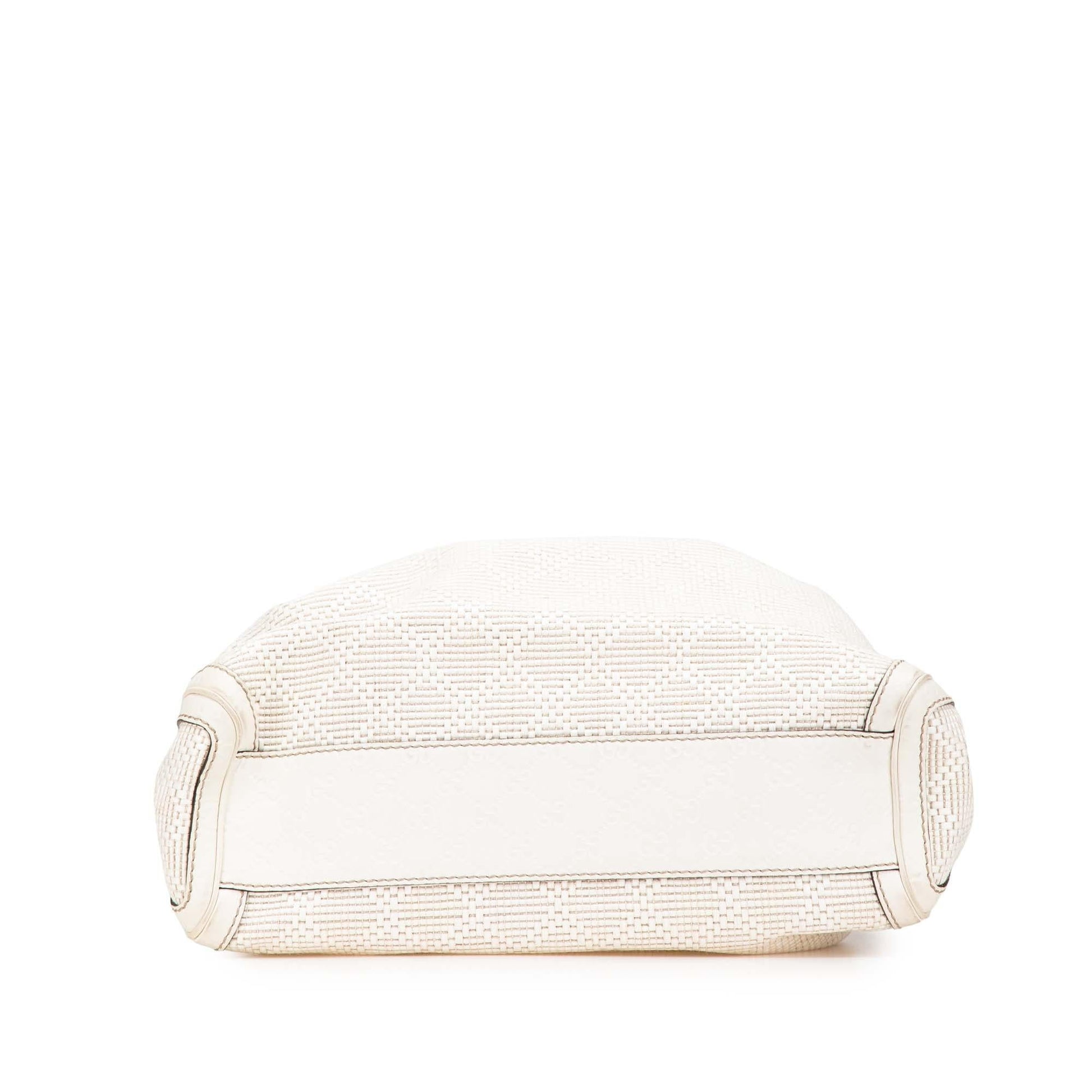 Gucci Diamante Sukey Raffia Calf White Medium Tote Bag Tote 3