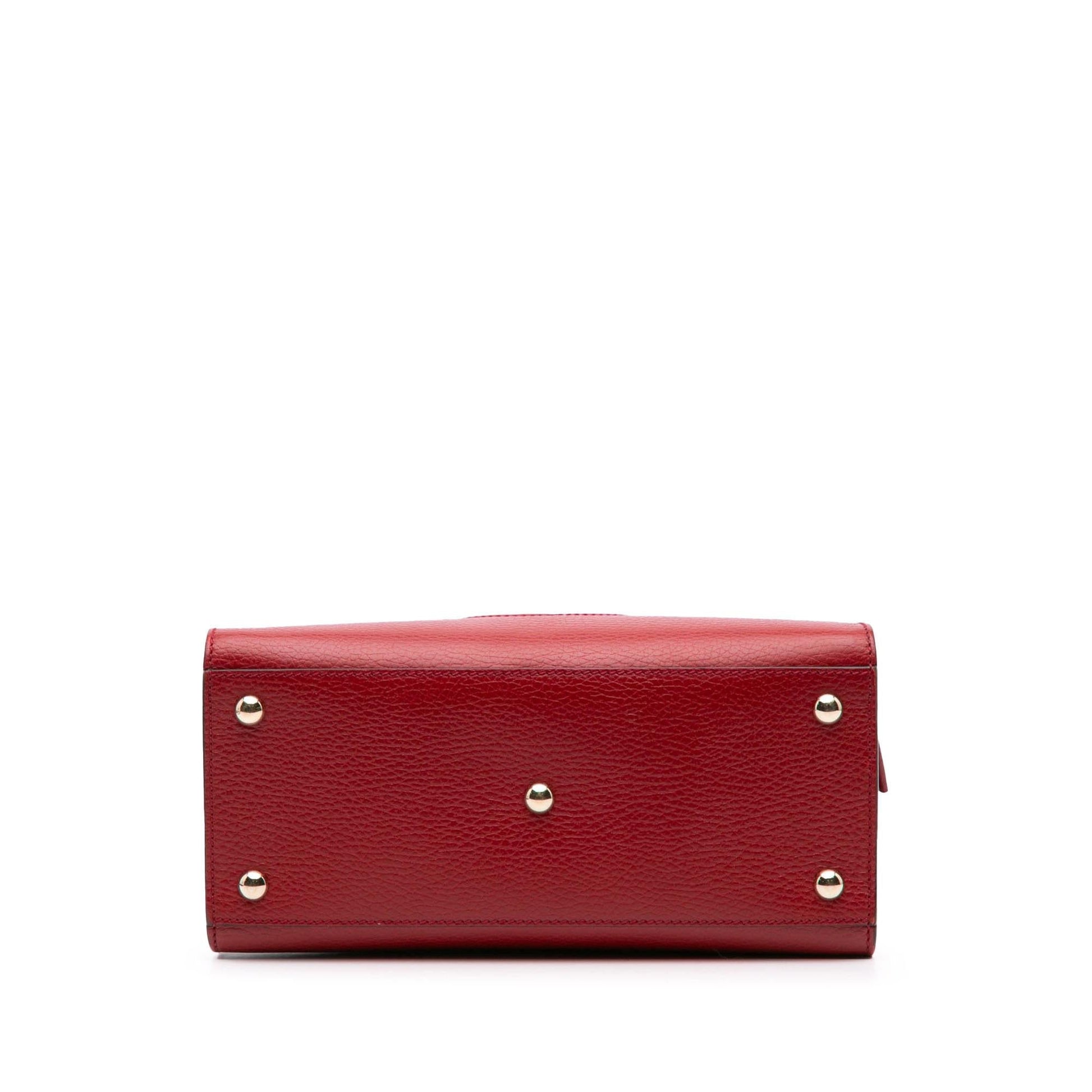Gucci Dollar Soho Convertible Calf Red Medium Top Handle Tote Bag