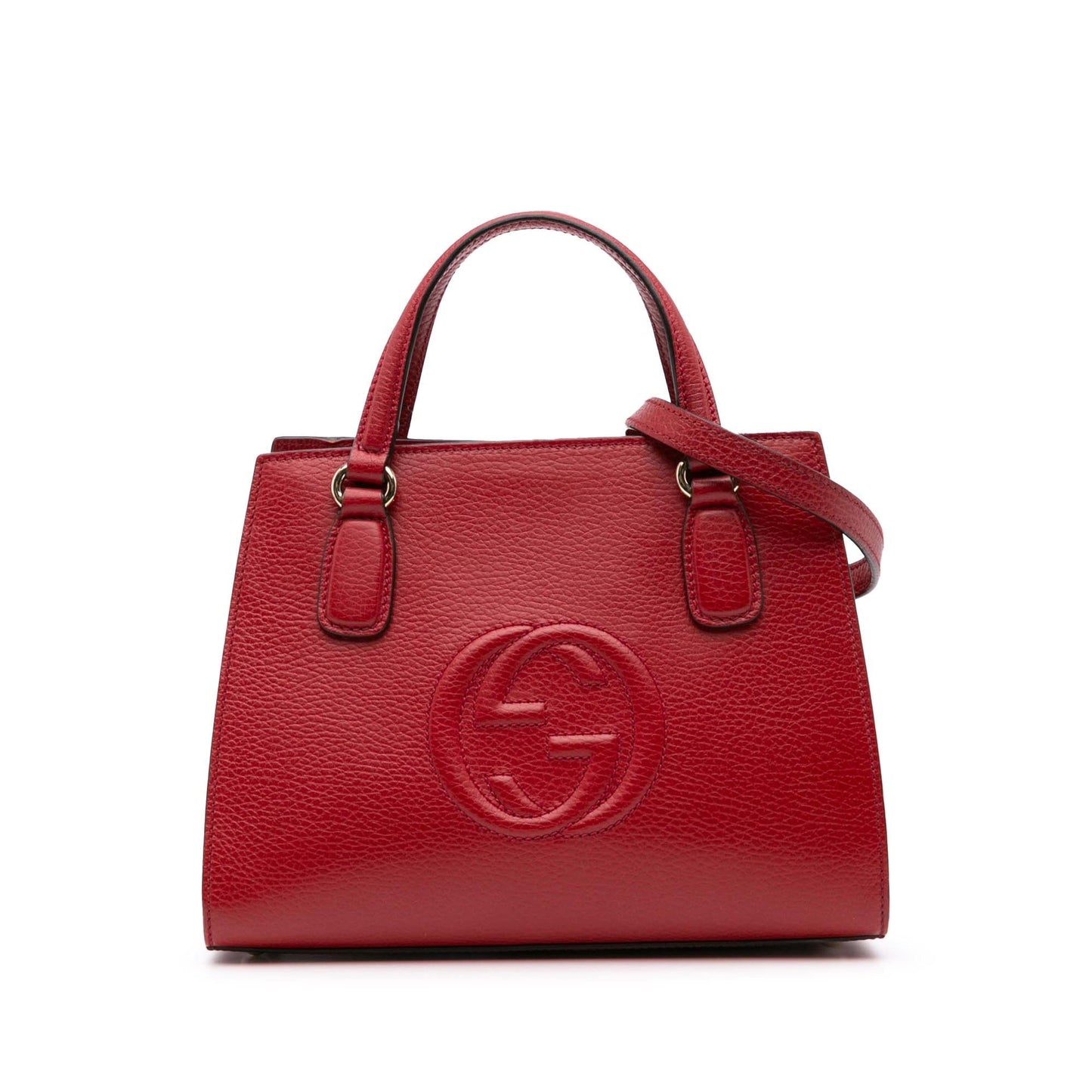 Gucci Dollar Soho Convertible Calf Red Medium Top Handle Tote Bag Tote 3