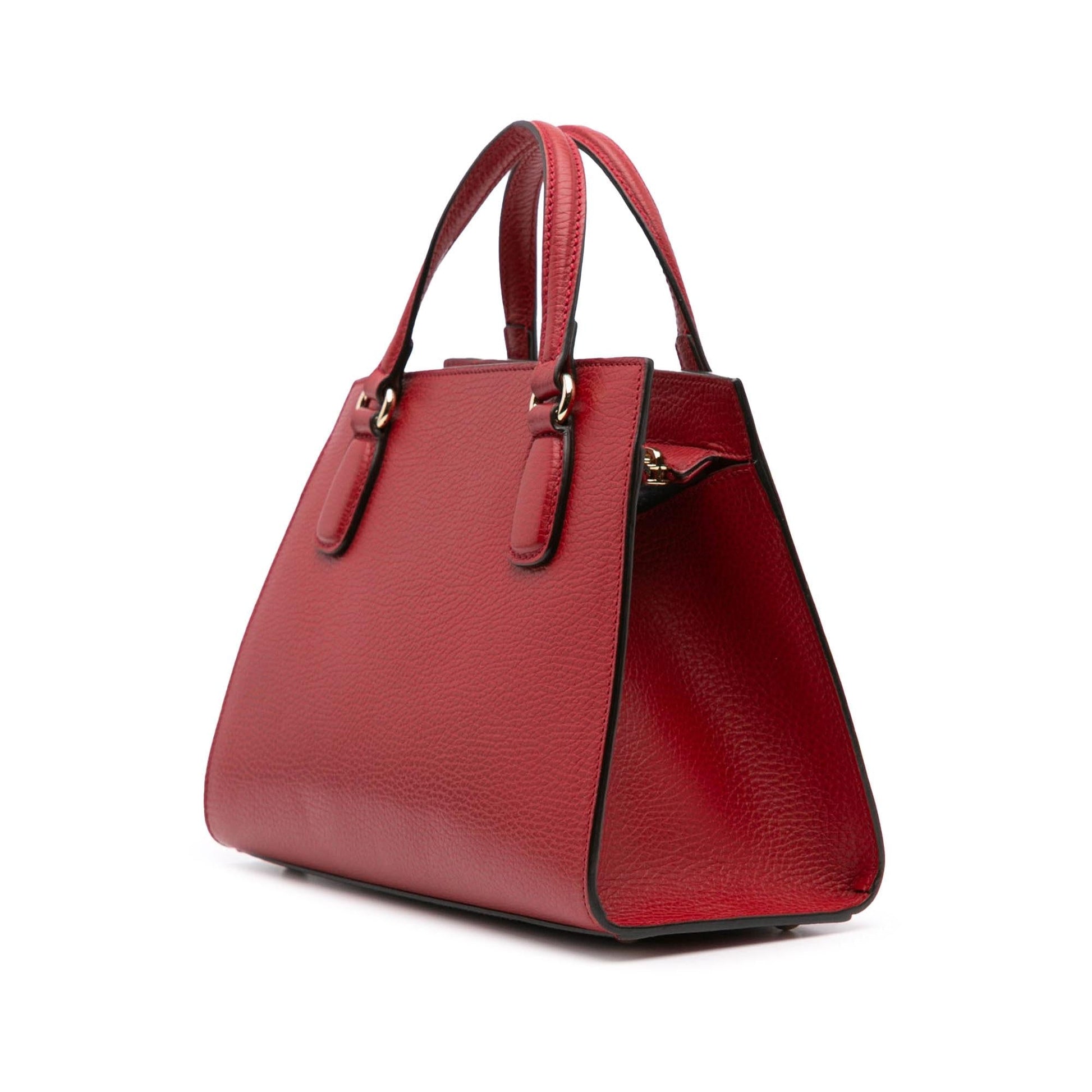 Gucci Dollar Soho Convertible Calf Red Medium Top Handle Tote Bag Tote 3