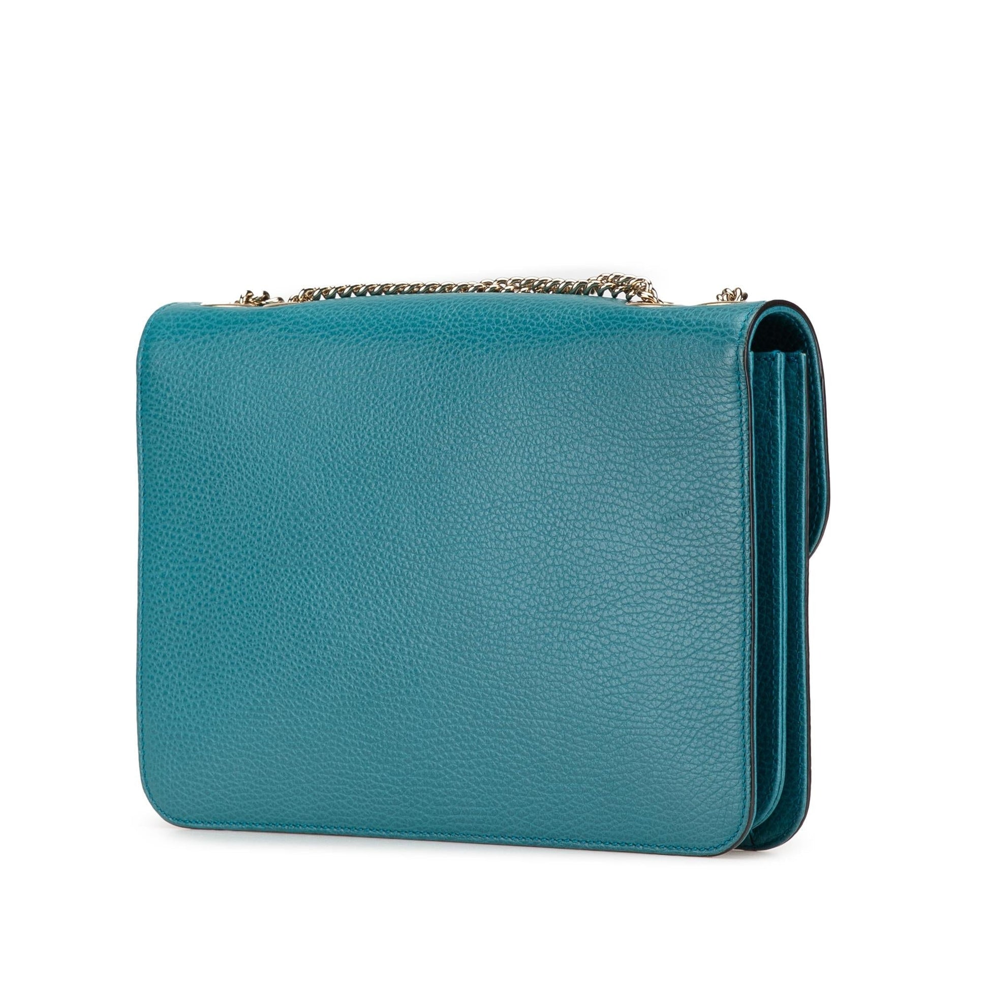 Gucci Dollar Interlocking G Calf Calfskin Blue Medium Crossbody Bag Crossbody 1