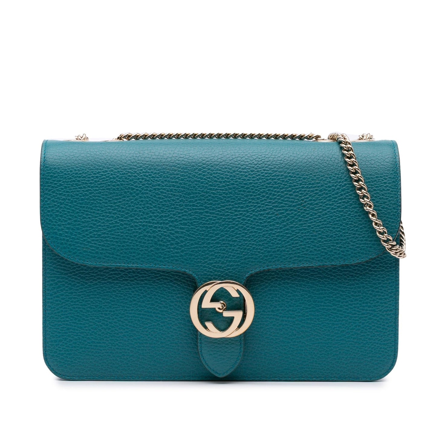 Gucci Dollar Interlocking G Calf Calfskin Blue Medium Crossbody Bag G Crossbody