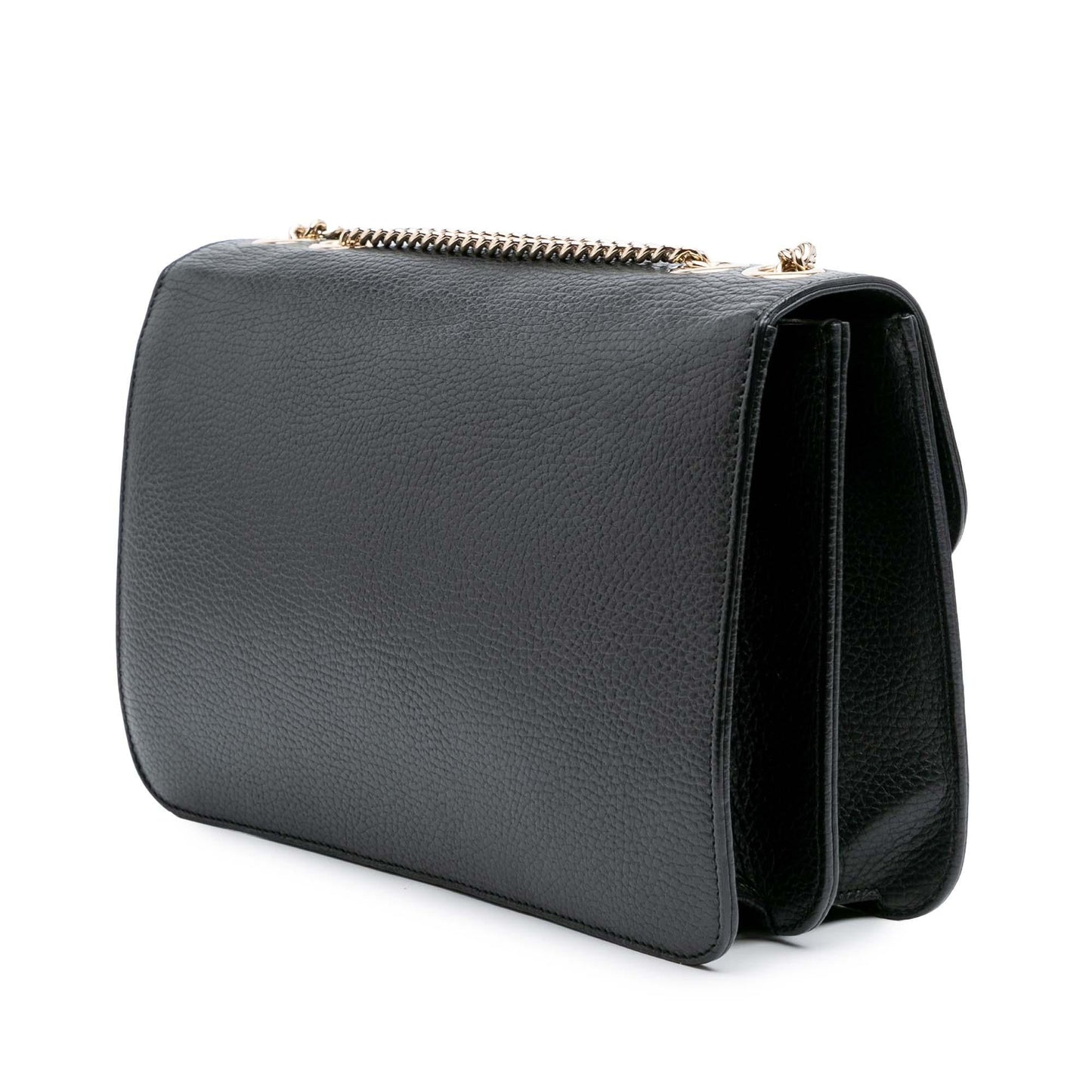 Gucci Dollar Interlocking G Calf Calfskin Black Medium Crossbody Bag