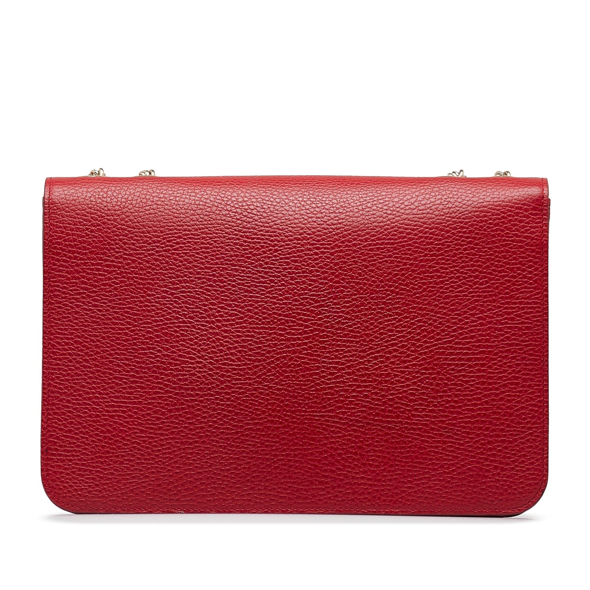 Gucci Dollar Interlocking G SHG-lJaoke Calf Red Medium Crossbody Bag