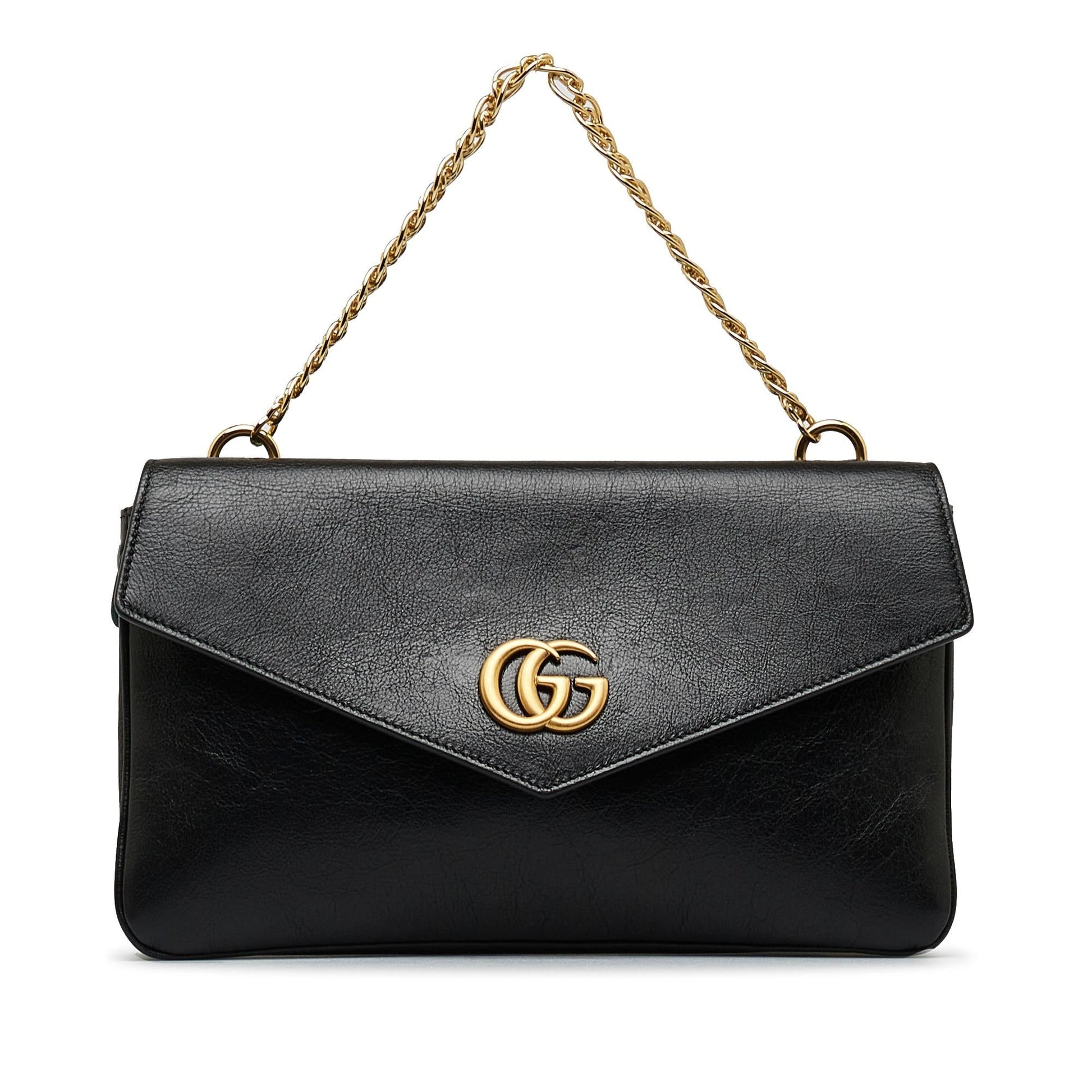 Gucci Double Thiara SHG-F7z4gZ Calf Black Green Medium Satchel Bag