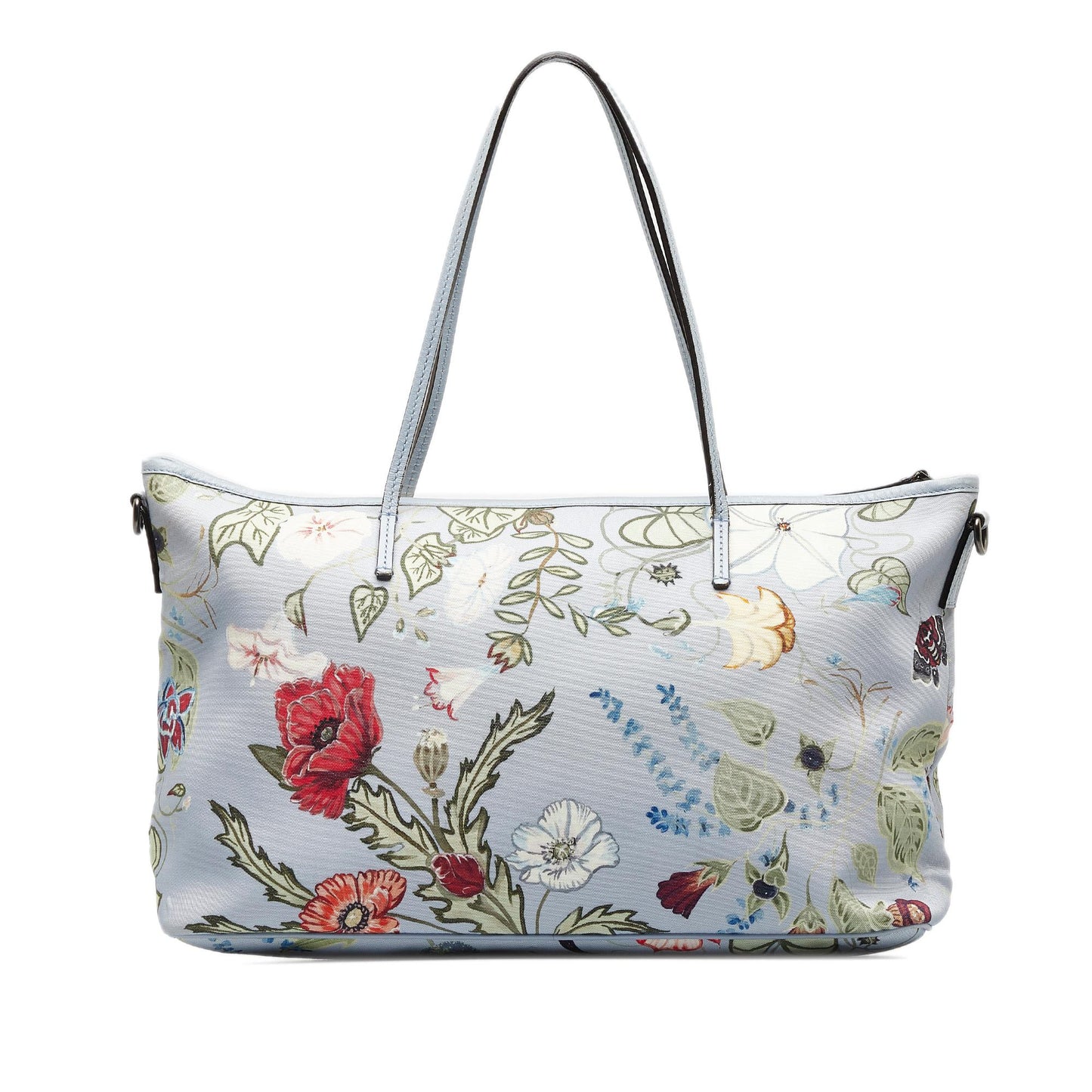 Gucci Flora Knight SHG-ZWs38E Nylon Blue Medium Satchel Bag