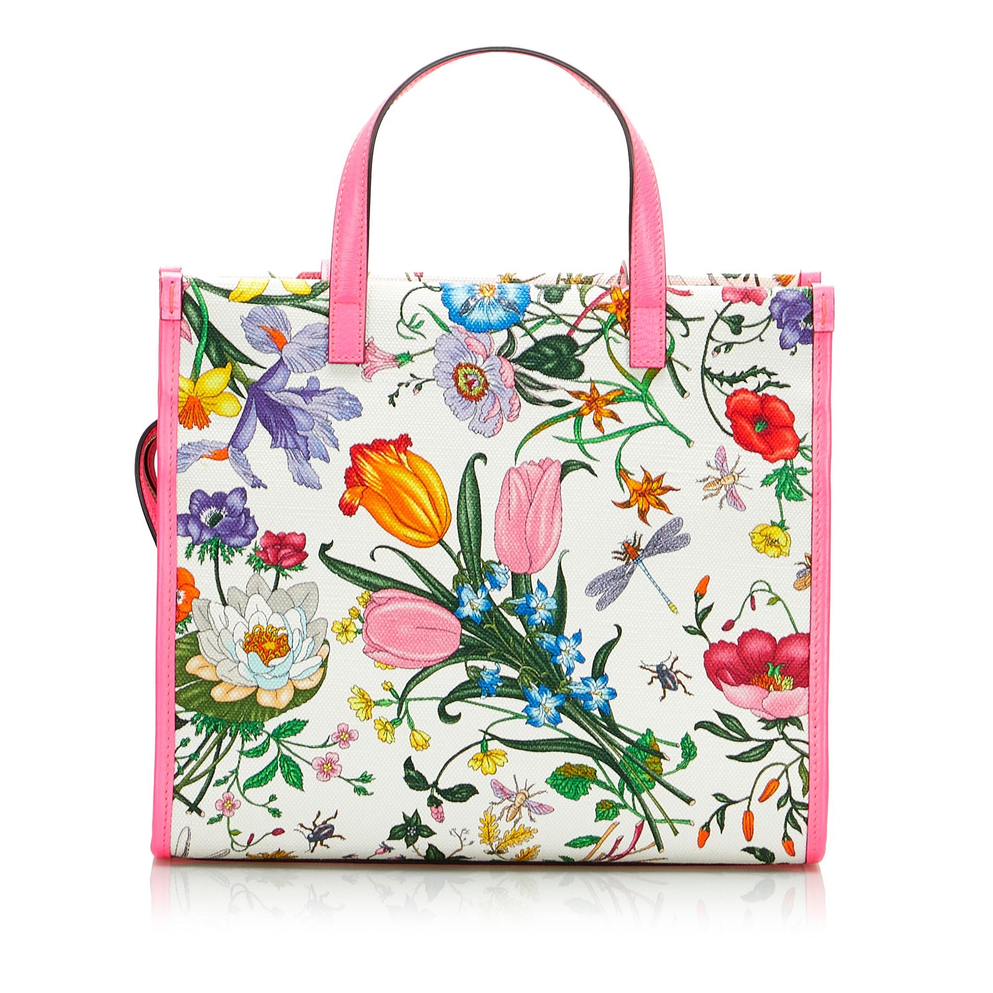 Gucci Flora SHG-ebZ0Dt Canvas Pink Medium Satchel Bag