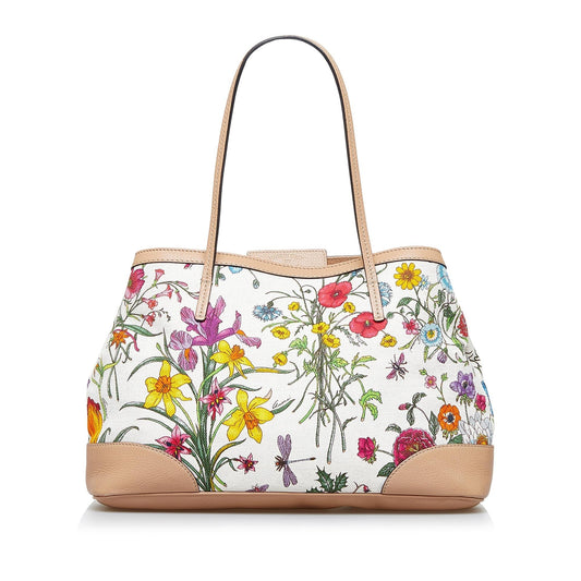 Gucci Flora SHG-K2LhJ2 Canvas White Medium Tote Bag