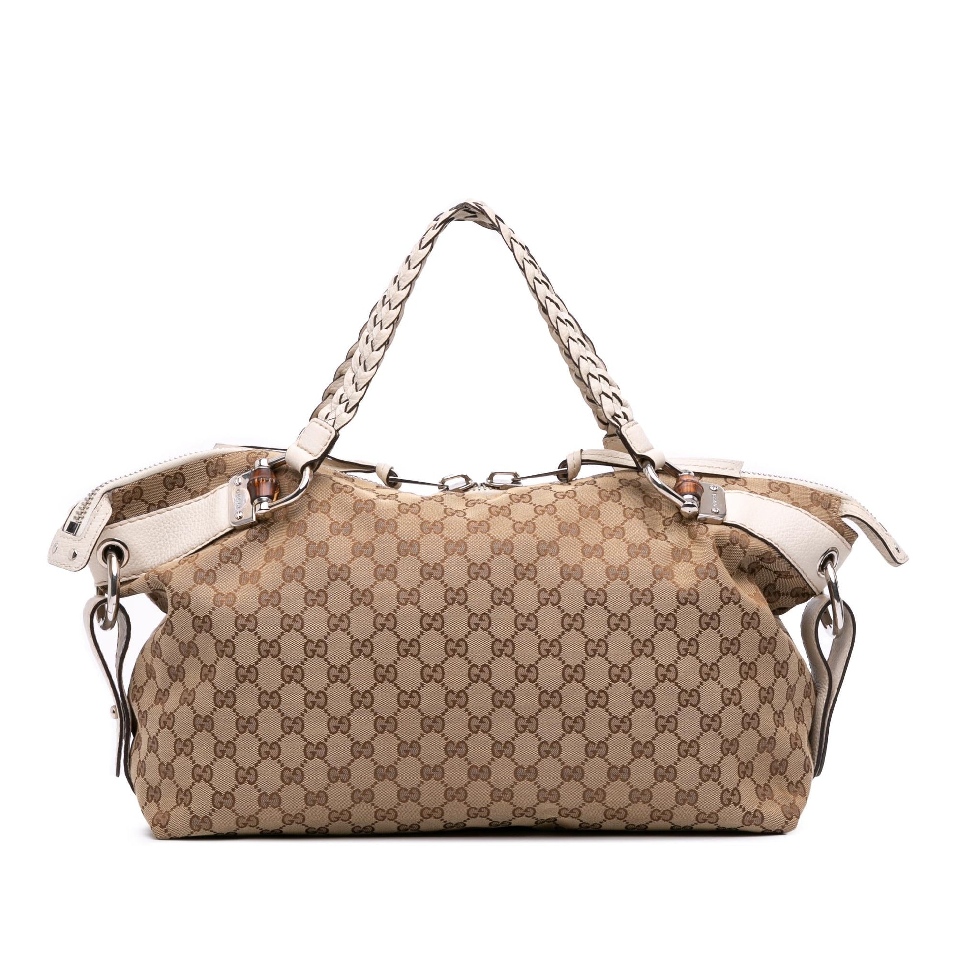 Gucci GG Bamboo Bar Canvas Medium Tote Bag Tote 1