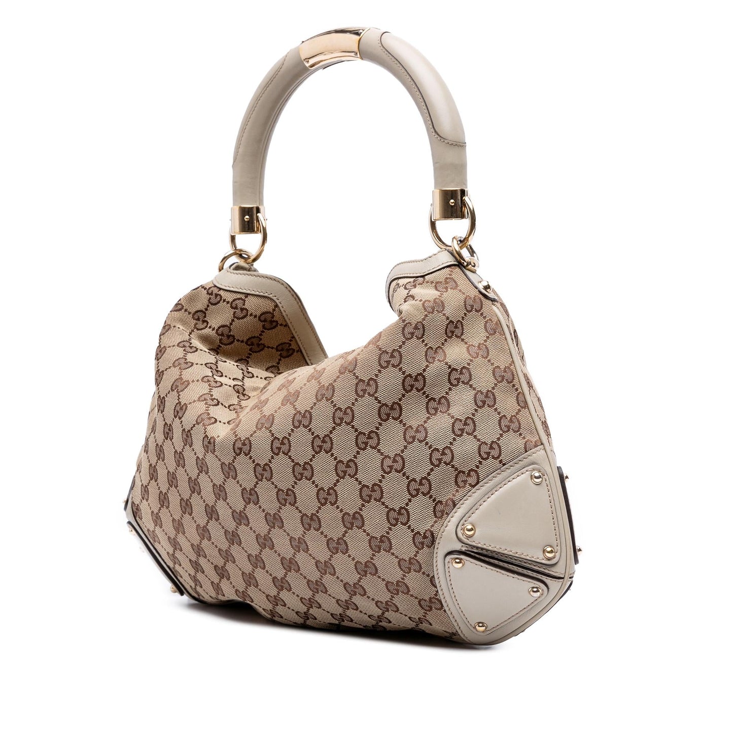 Gucci GG Bamboo Indy Canvas Brown Medium Satchel Bag