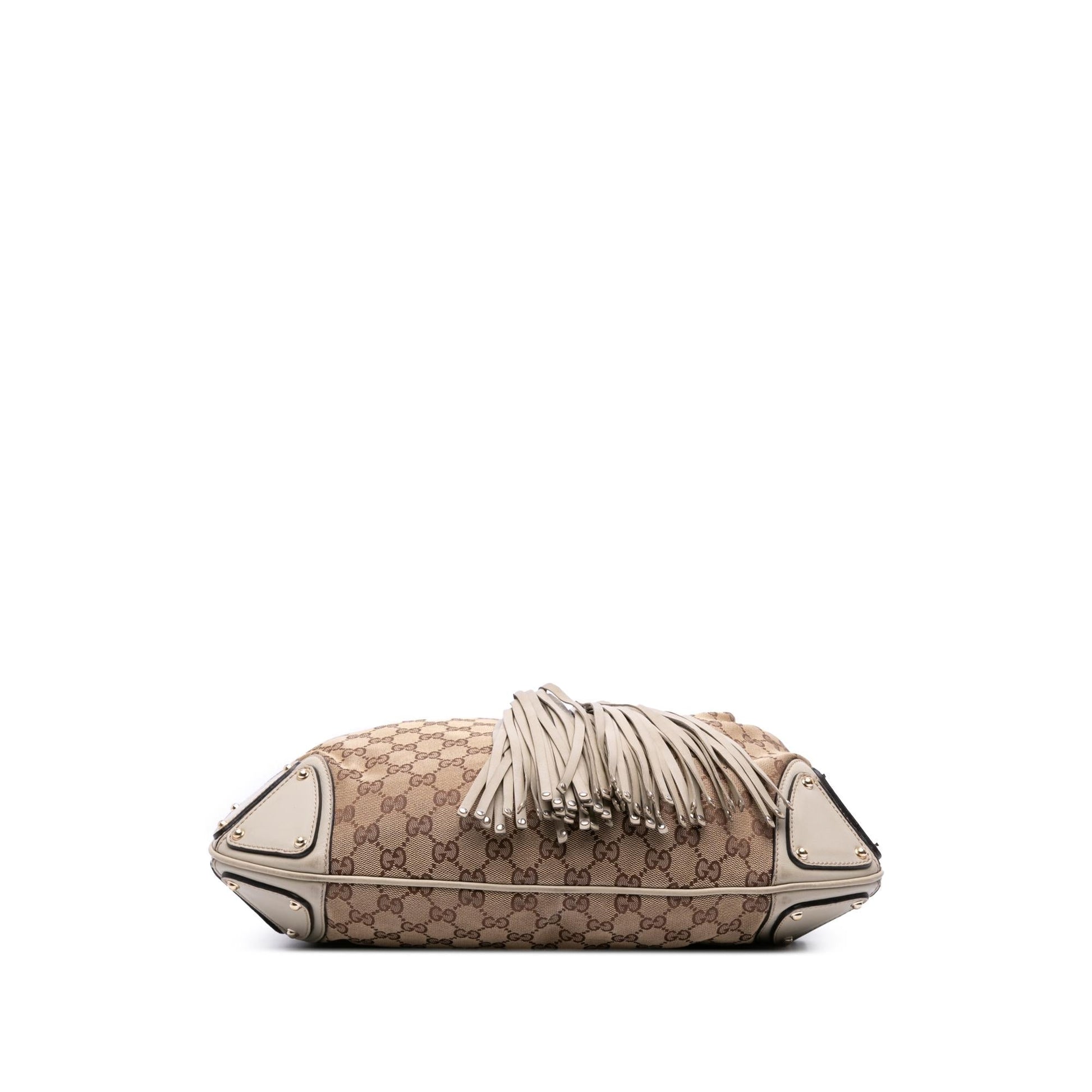 Gucci GG Bamboo Indy Canvas Medium Shoulder Bag Hobo 1