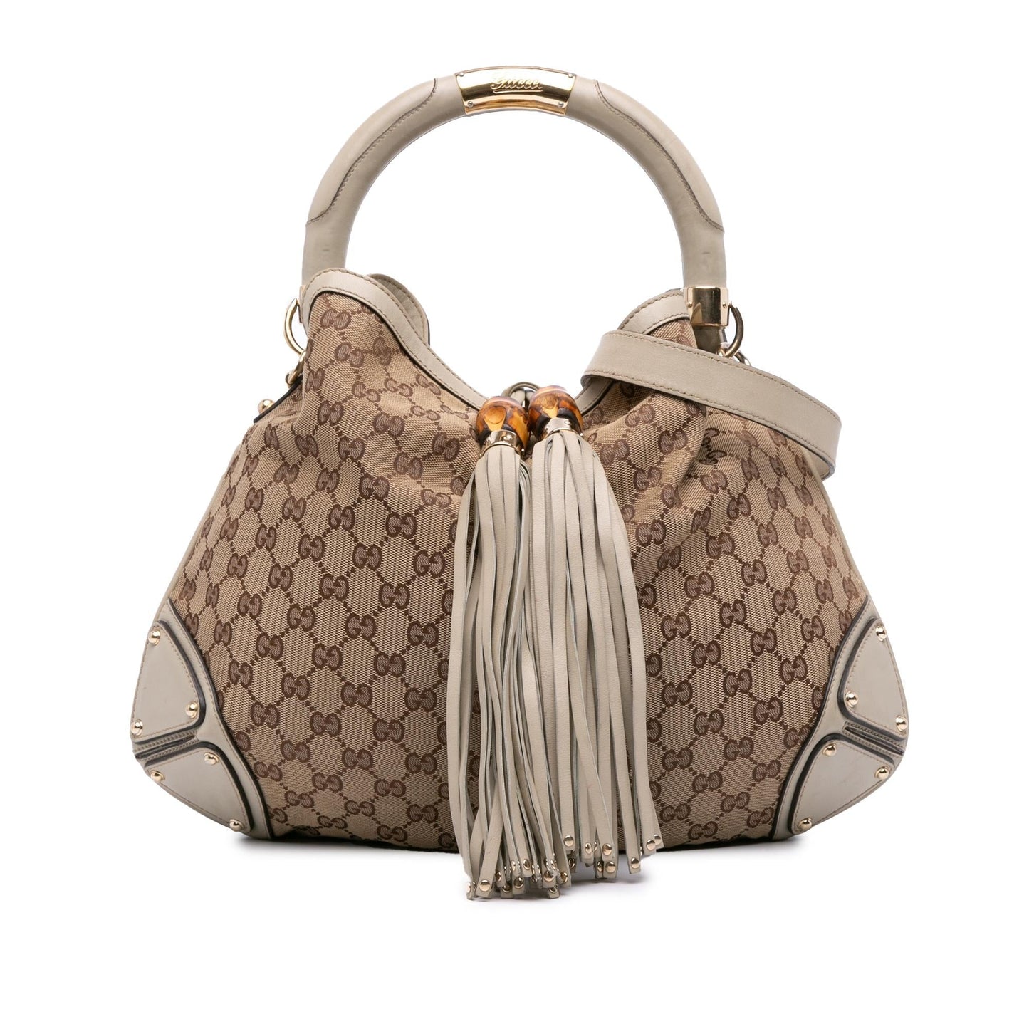 Gucci GG Bamboo Indy Canvas Medium Shoulder Bag