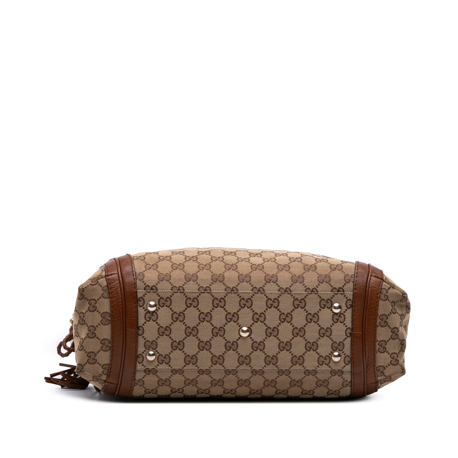 Gucci GG Bella Canvas Calf Brown Medium Shoulder Bag