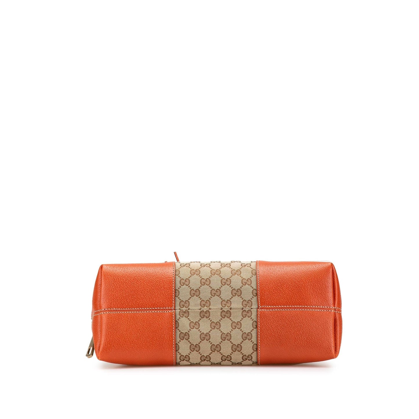Gucci GG Bree Dome Canvas Calf Brown Red Tote Bag