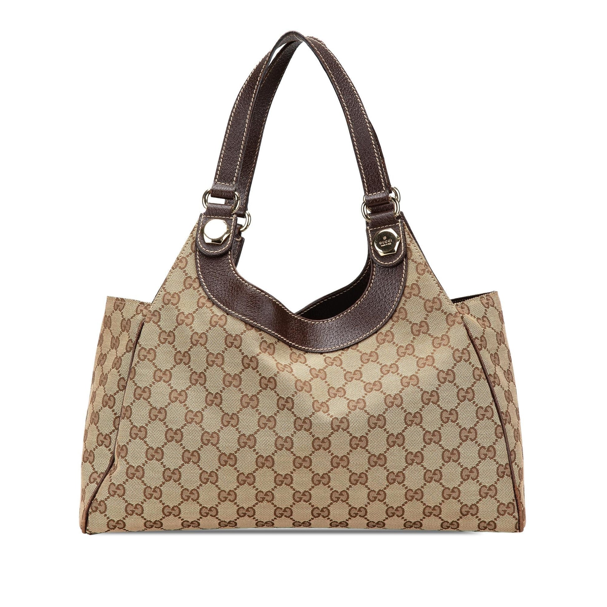 Gucci GG Charmy Canvas Calf Brown Medium Shoulder Bag