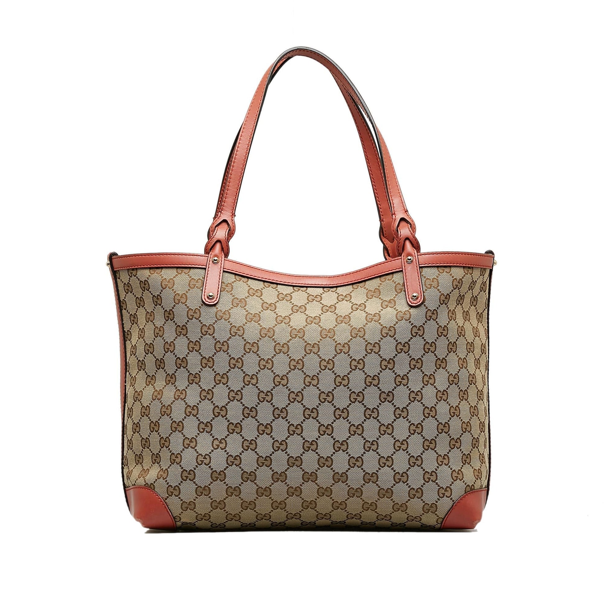 Gucci GG Craft SHG-NM3V4c Canvas Brown Medium Tote Bag