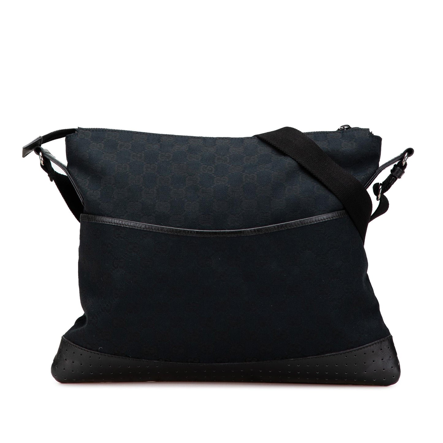 Gucci GG Canvas Calf Blue Medium Crossbody Bag