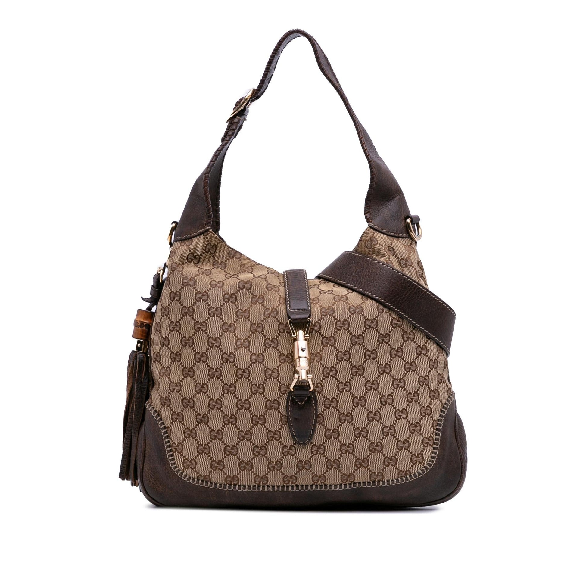 Gucci GG New Jackie Canvas Medium Travel Bag Jackie Satchel
