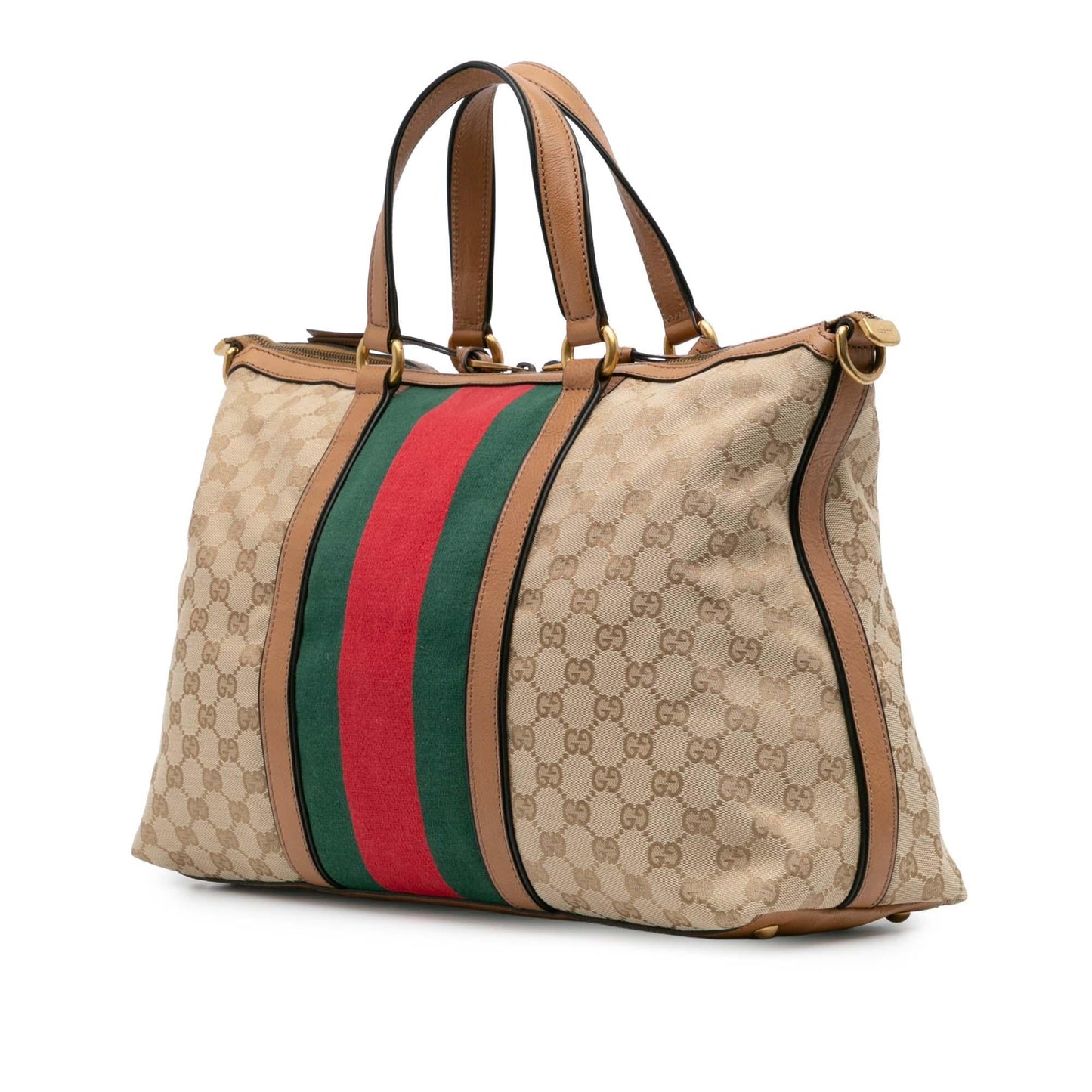 Gucci GG Rania Canvas Medium Top Handle Travel Bag Handle Bag