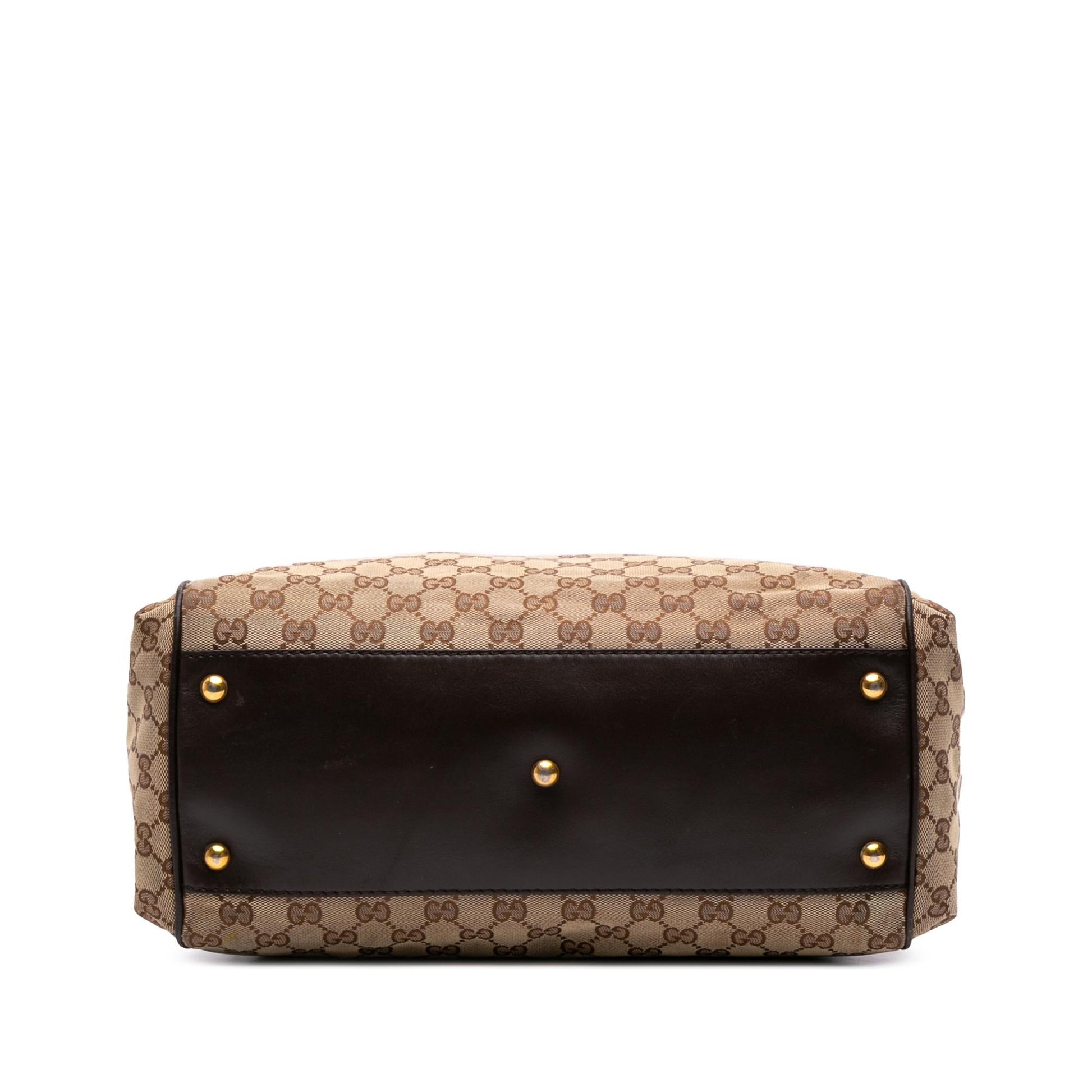 Gucci GG Scarlett Canvas Calf Brown Medium Satchel Bag