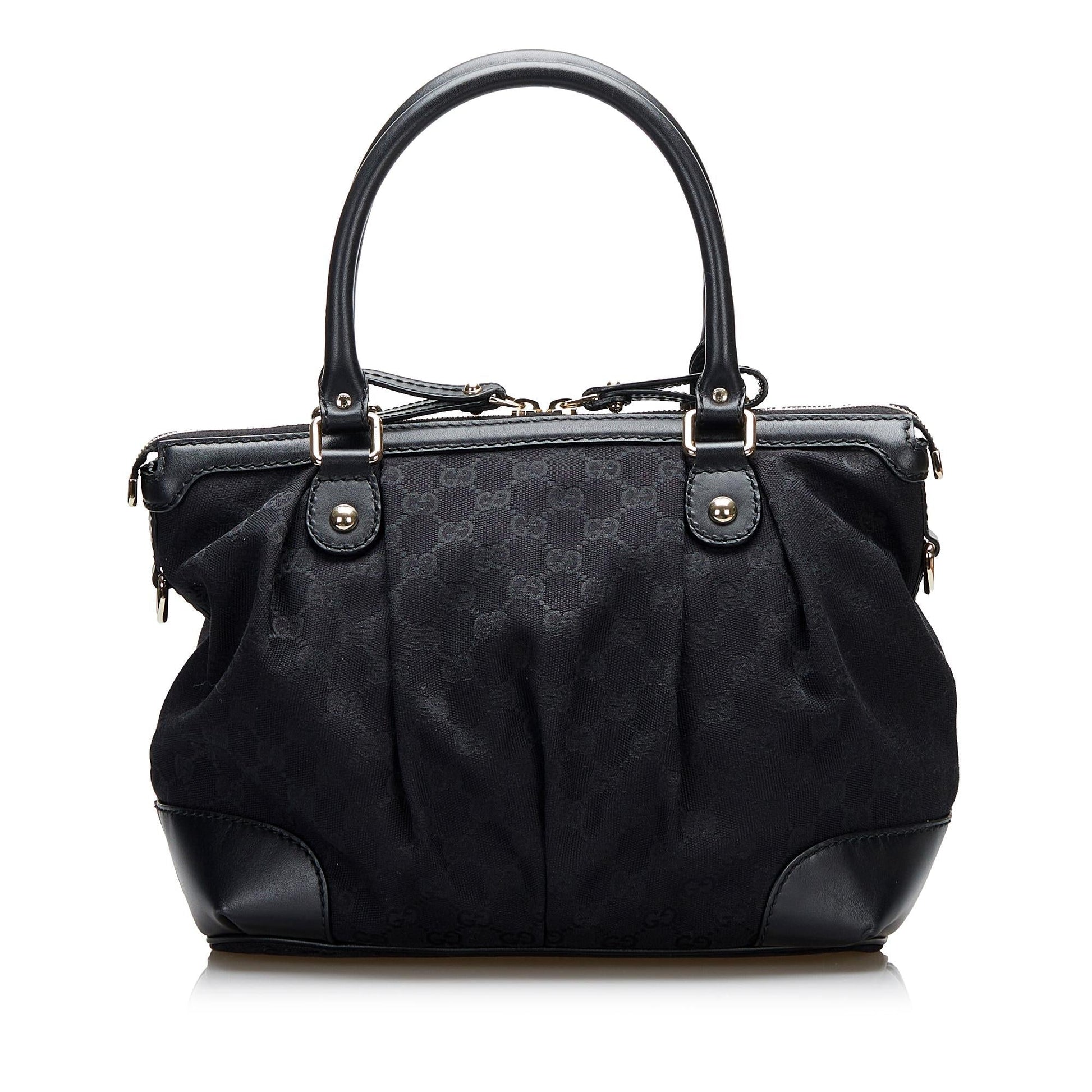 Gucci GG Sukey SHG-jijx71 Canvas Black Medium Satchel Bag