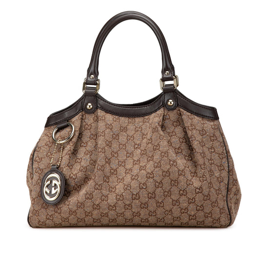 Gucci GG Sukey Canvas Brown Medium Tote Bag