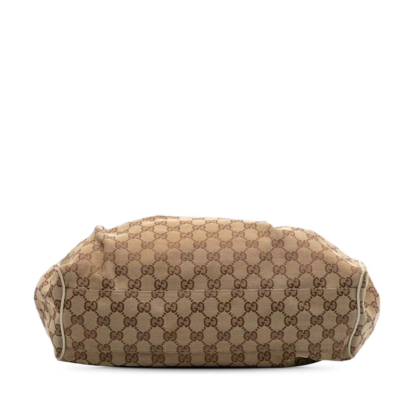 Gucci GG Sukey Canvas Calf White Brown Tote Bag