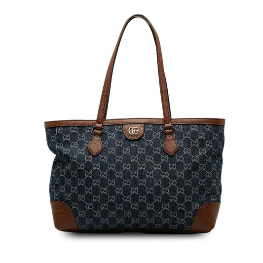 Gucci GG Ophidia Shopping SHG-TjQd49 Denim Blue Medium Tote Bag