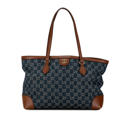 Gucci GG Ophidia Shopping SHG-qnGa5Q Denim Calf Blue Medium Tote Bag