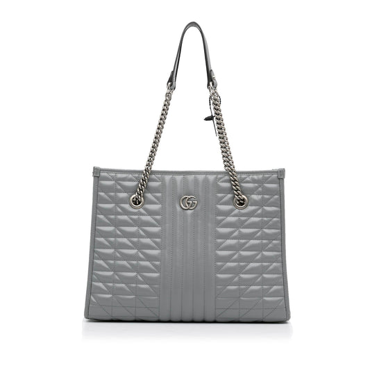 Gucci GG Marmont Aria SHG-GWuMn4 Calf Grey Medium Tote Bag