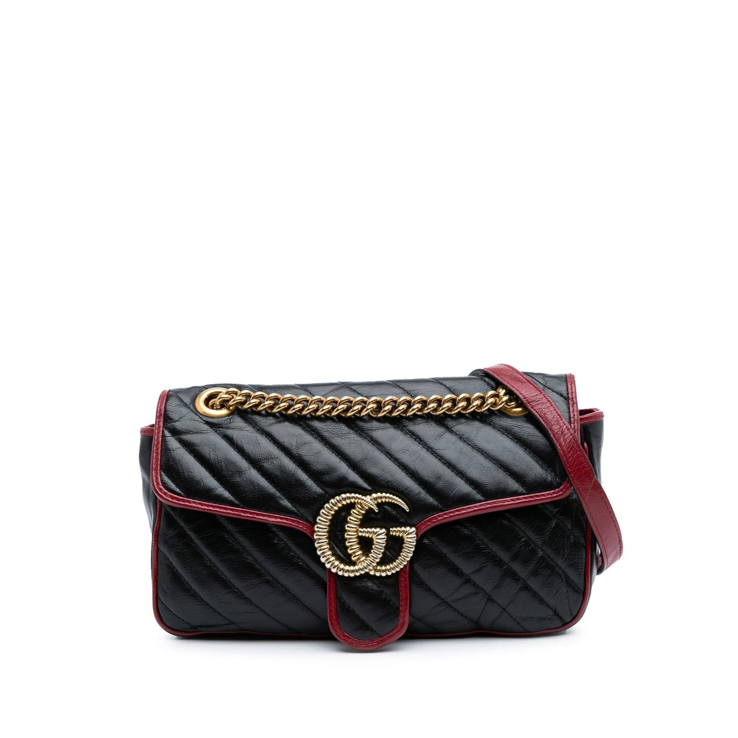 Gucci GG Marmont Diagonal Torchon Matelasse Leather Medium Shoulder Bag Shoulder Bag
