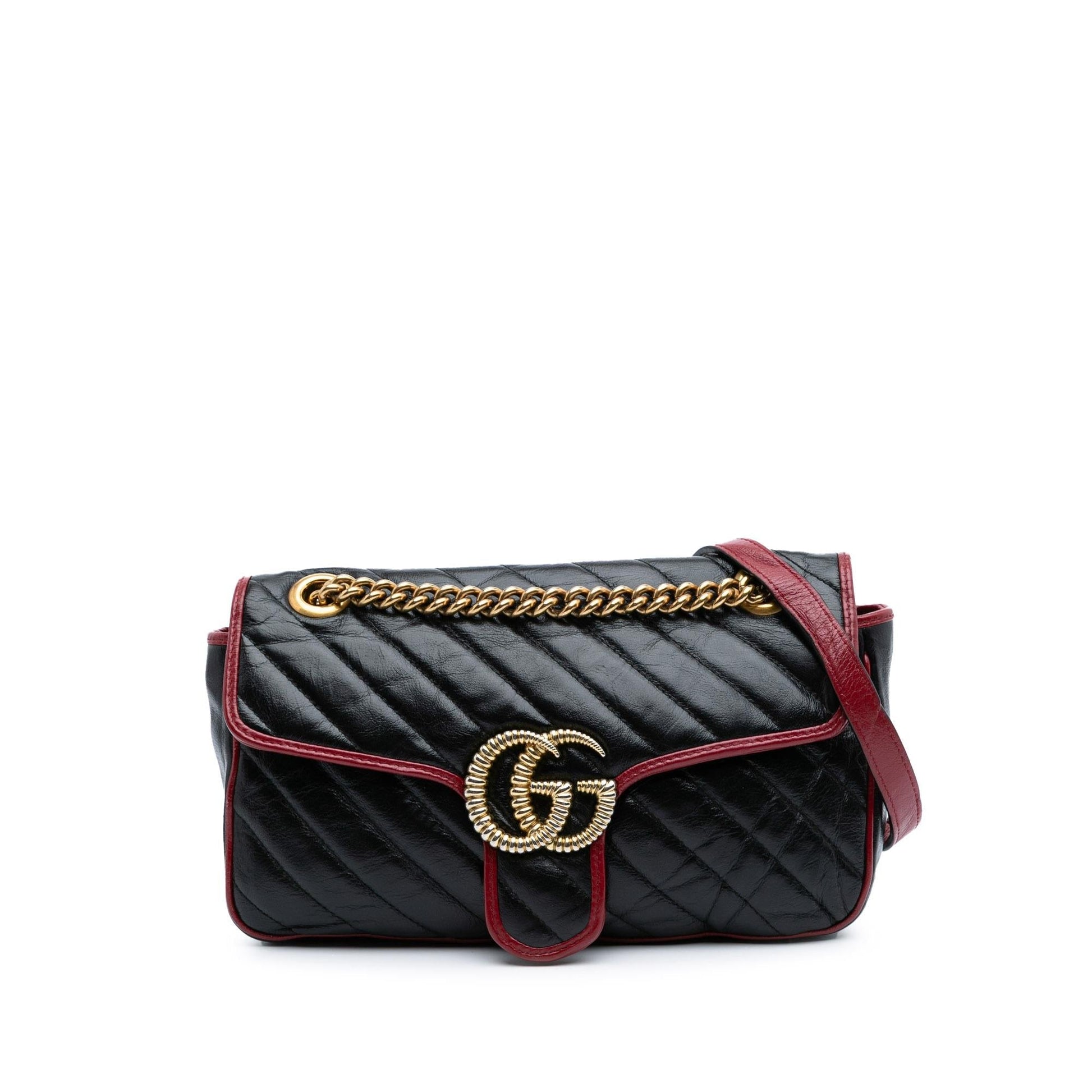 Gucci GG Marmont Diagonal Torchon Matelasse Leather Medium Shoulder Bag Shoulder Bag