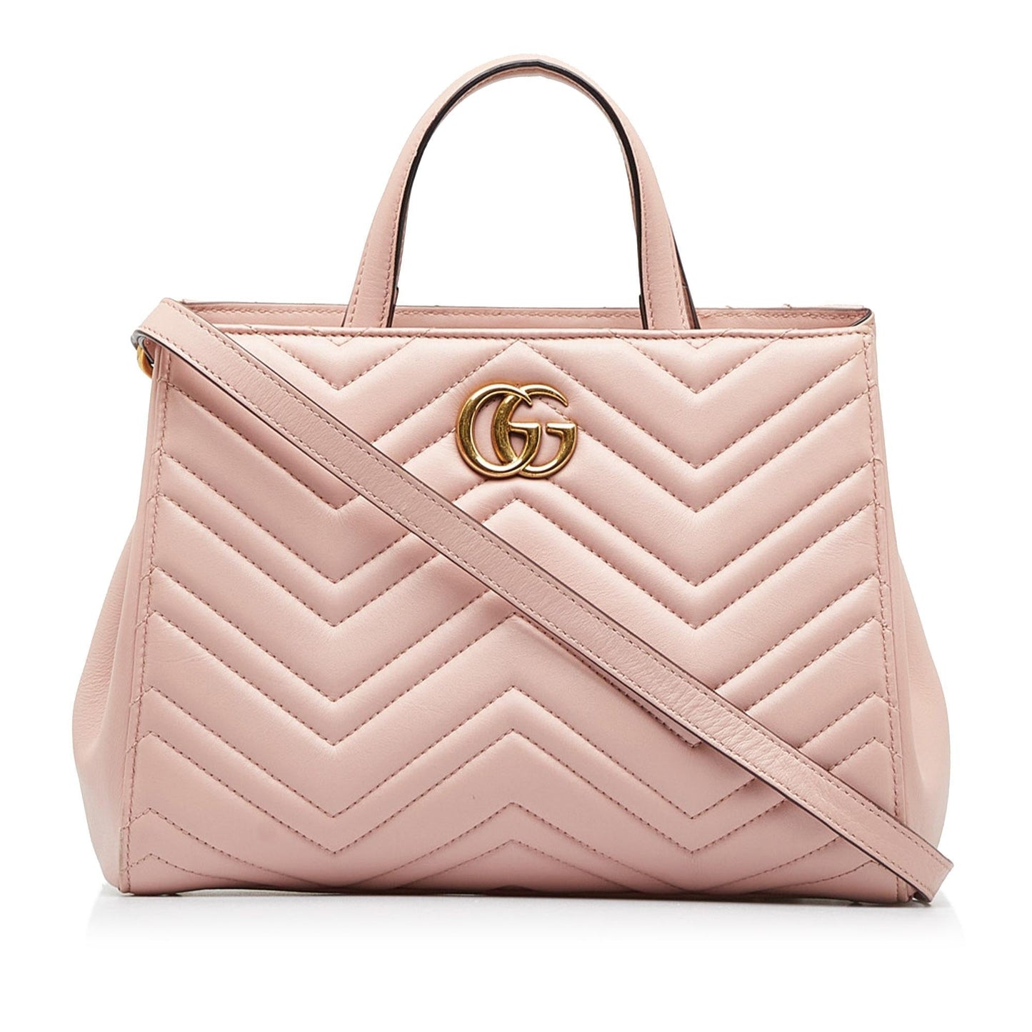 Gucci GG Marmont SHG-ogkbtd Matelasse Calf Pink Medium Tote Bag