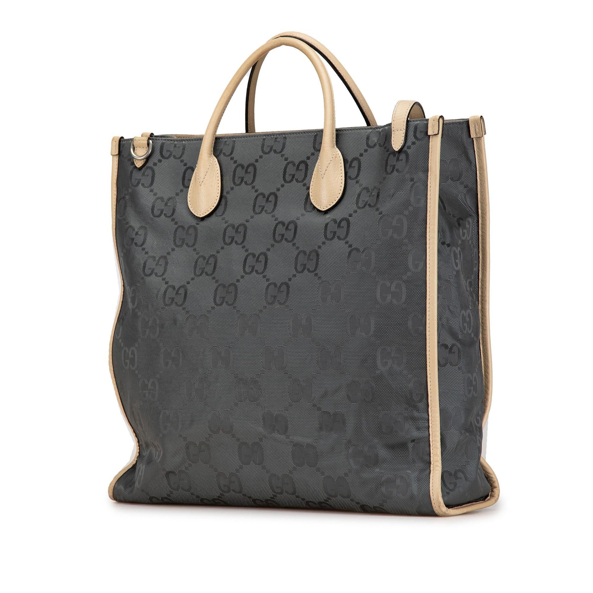 Gucci GG Off Grid Convertible Nylon Grey Medium Tote Bag