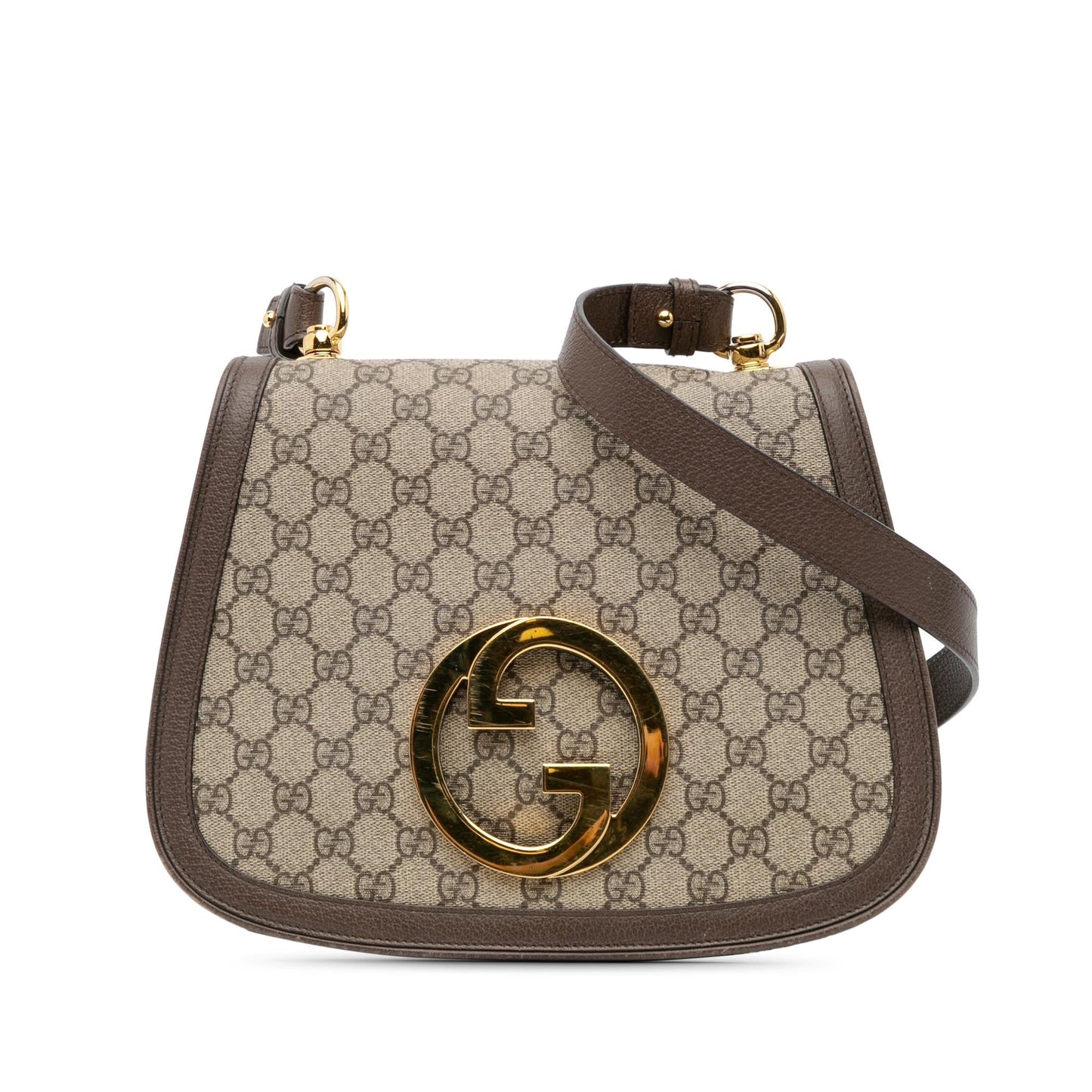 Gucci GG Supreme Blondie Canvas Calf Brown Medium Crossbody Bag