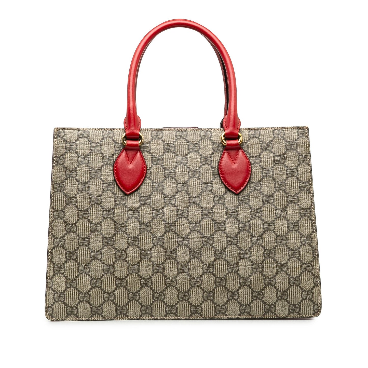 Gucci GG Supreme Convertible SHG-q7msyO Canvas Calf Brown Pink Tote Bag