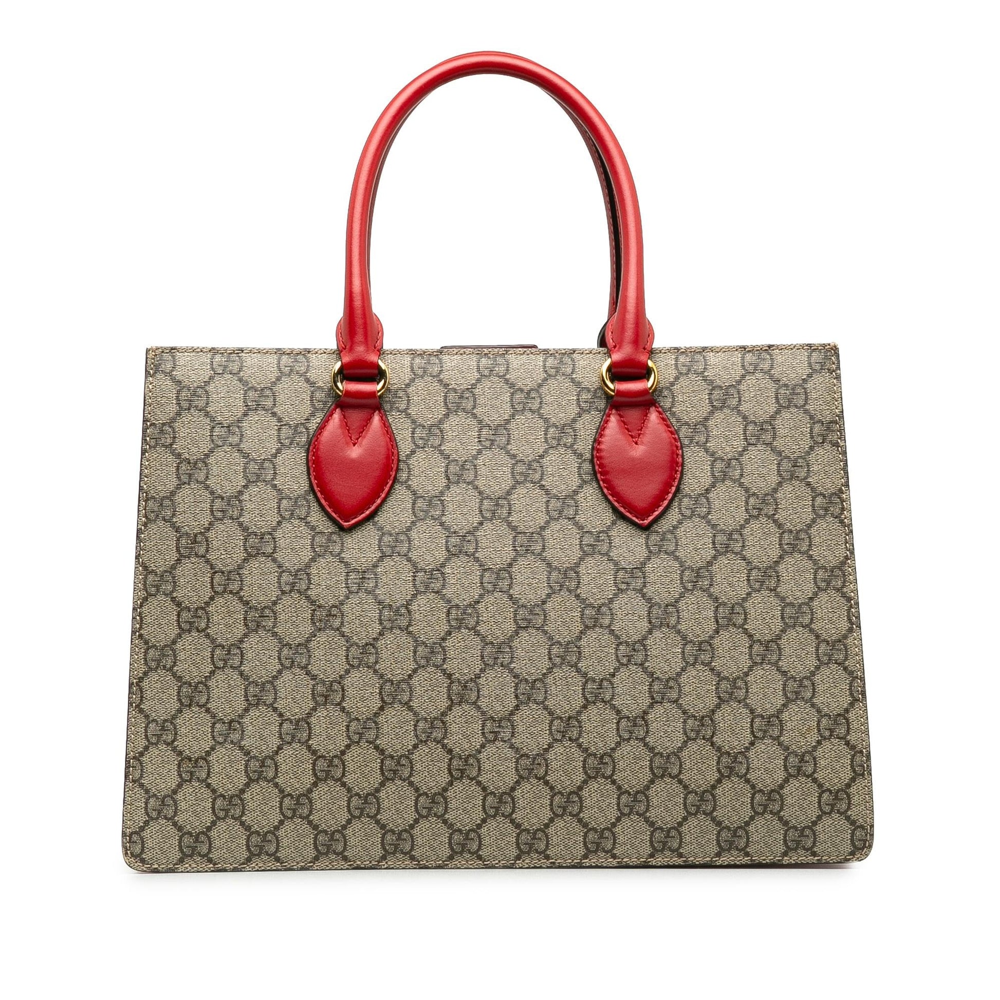 Gucci GG Supreme Convertible SHG-q7msyO Canvas Calf Brown Pink Tote Bag