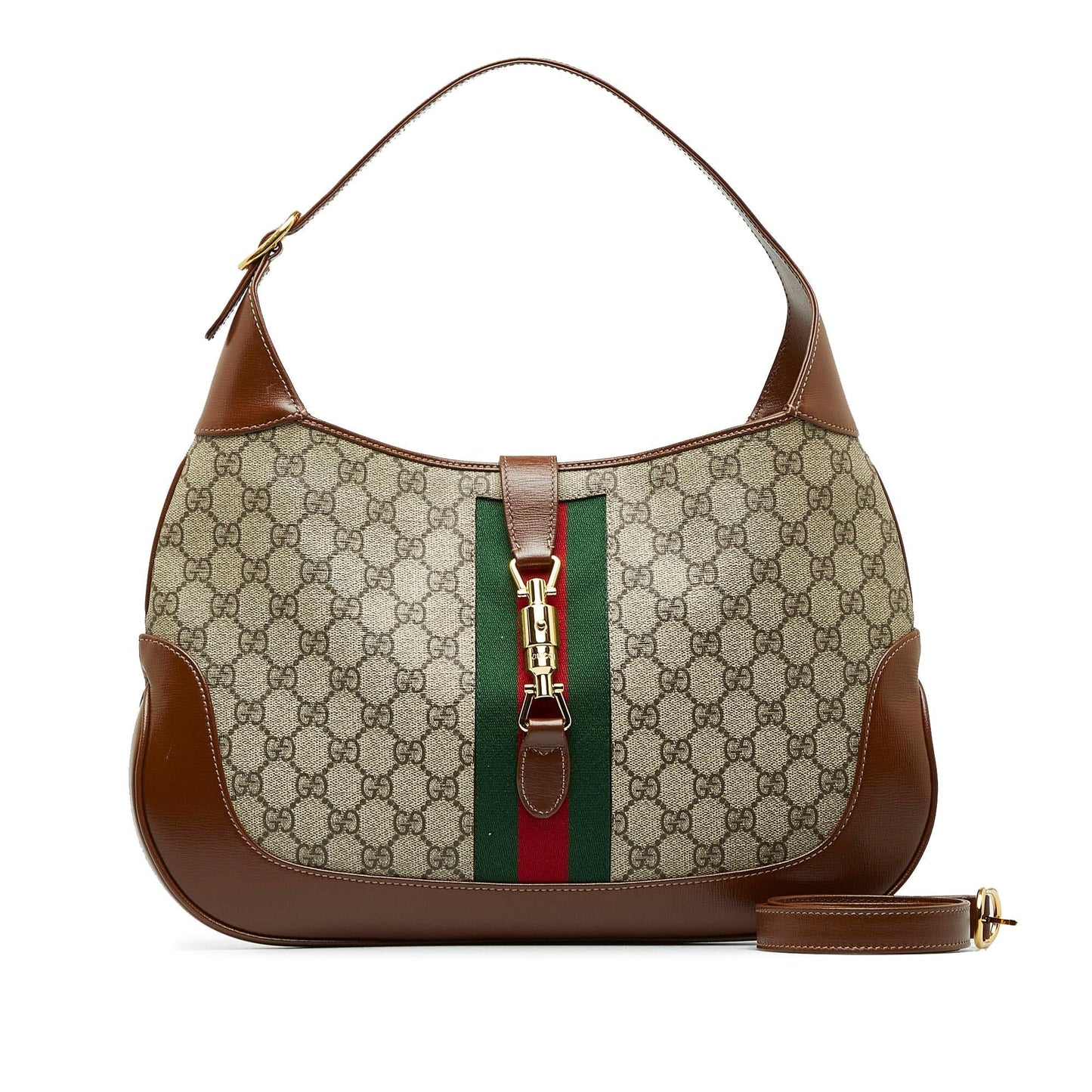 Gucci GG Supreme Jackie SHG-qAV8S4 Canvas Calf Brown Medium Crossbody Bag