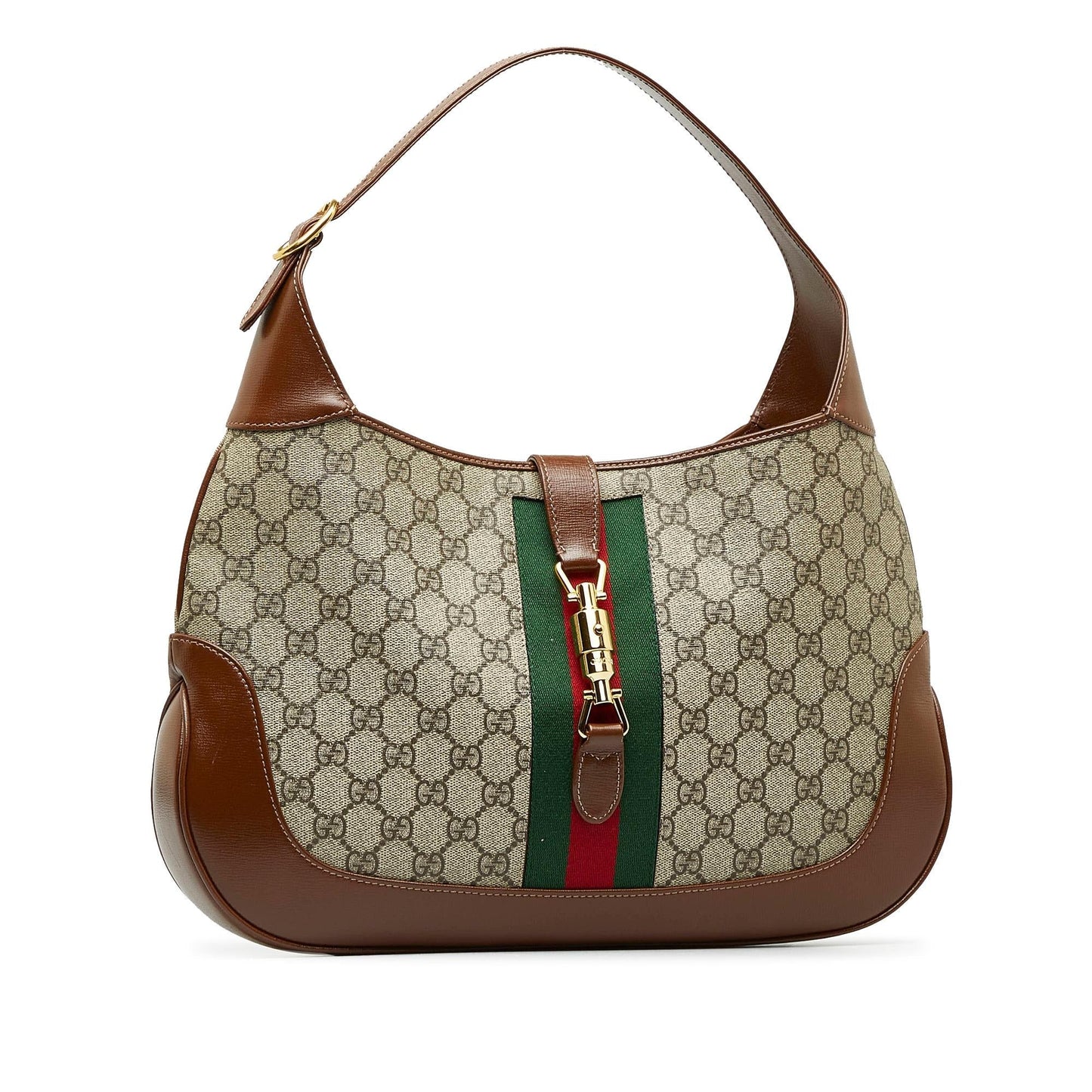 Gucci GG Supreme Jackie SHG-qAV8S4 Canvas Calf Brown Medium Crossbody Bag