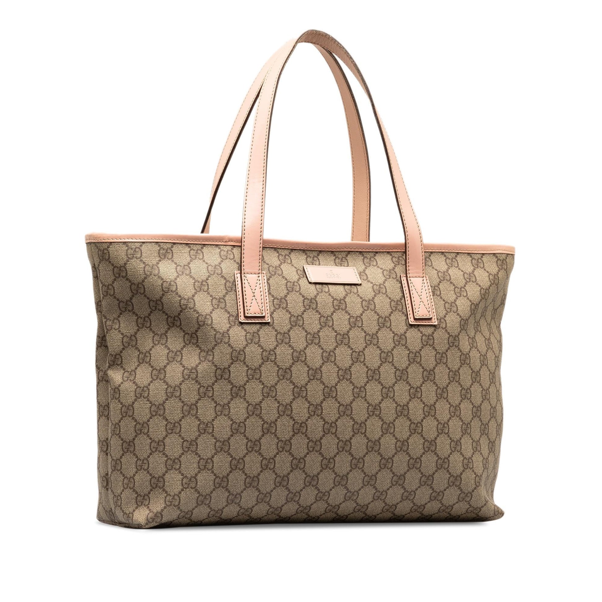 Gucci GG Supreme Joy SHG-QNdsec Canvas Calf Brown Medium Tote Bag