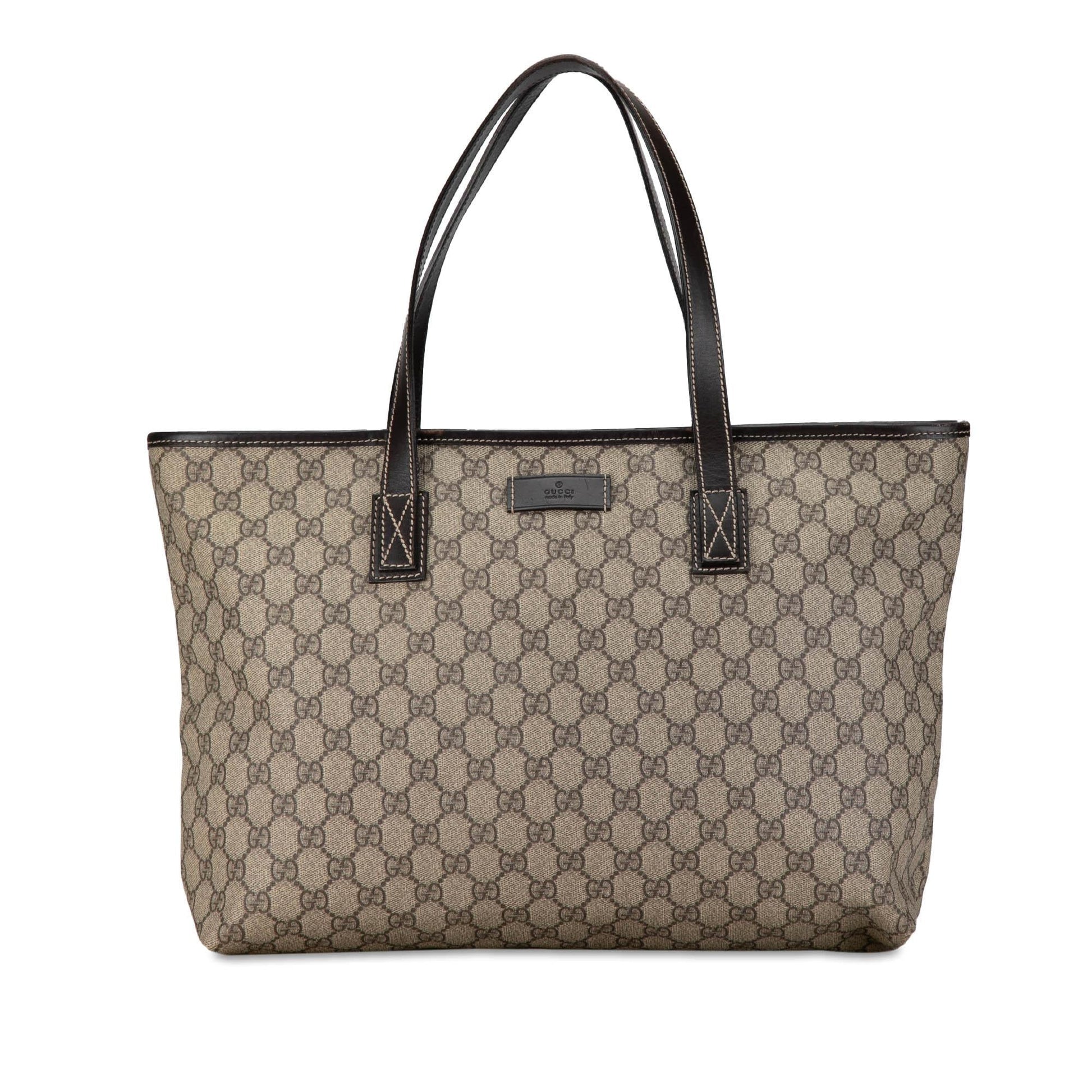 Gucci GG Supreme Joy SHG-7Nt9al Canvas Calf Brown Medium Tote Bag