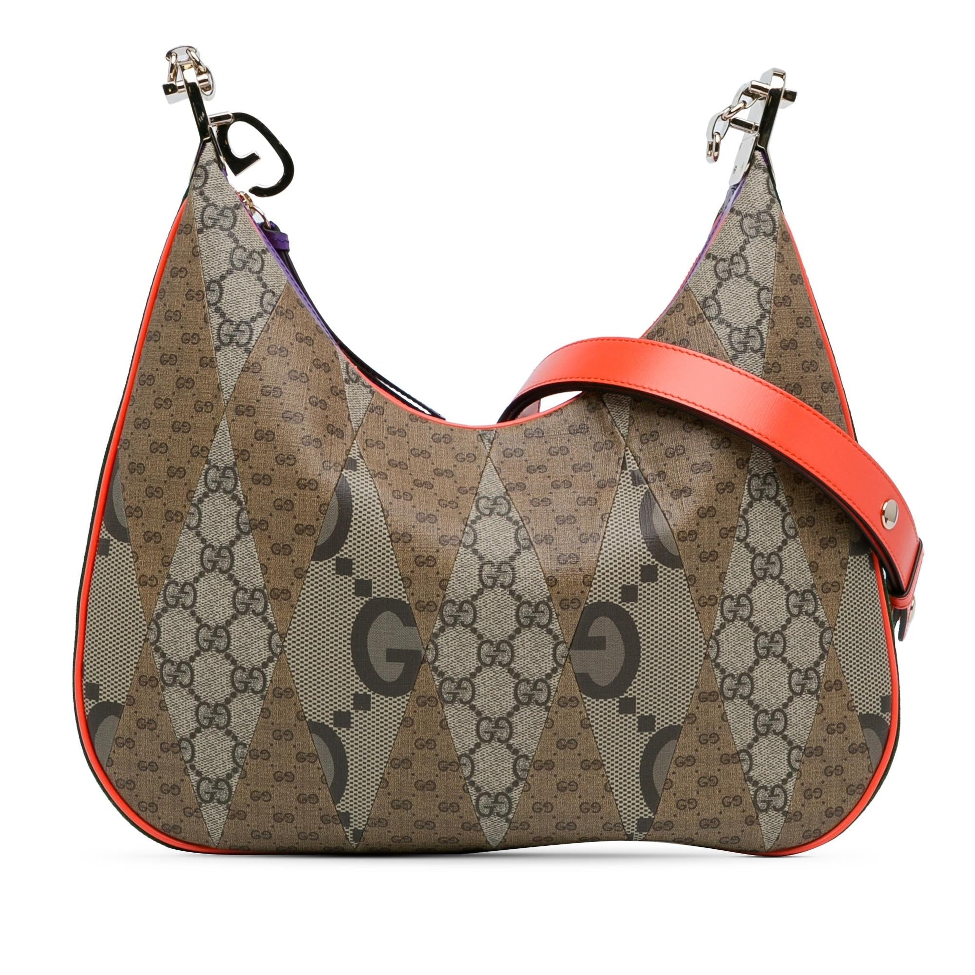 Gucci GG Supreme Patchwork Attache SHG-LfuVAP Canvas Calf Brown Multicolor Crossbody Bag