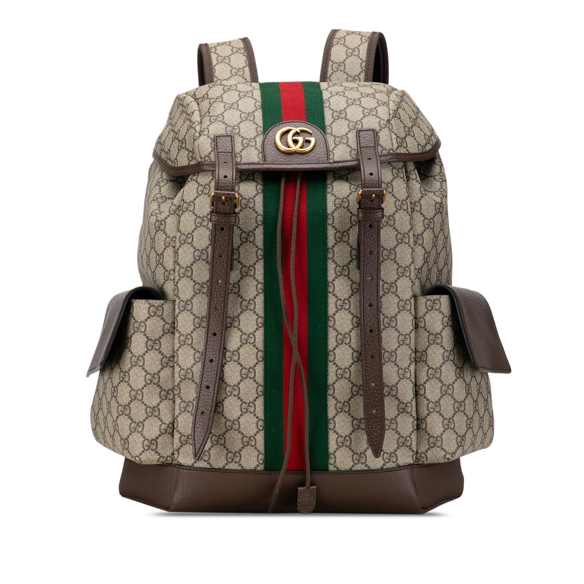Gucci GG Supreme Ophidia Backpack SHG-8MTfhO Canvas Calf Brown Medium